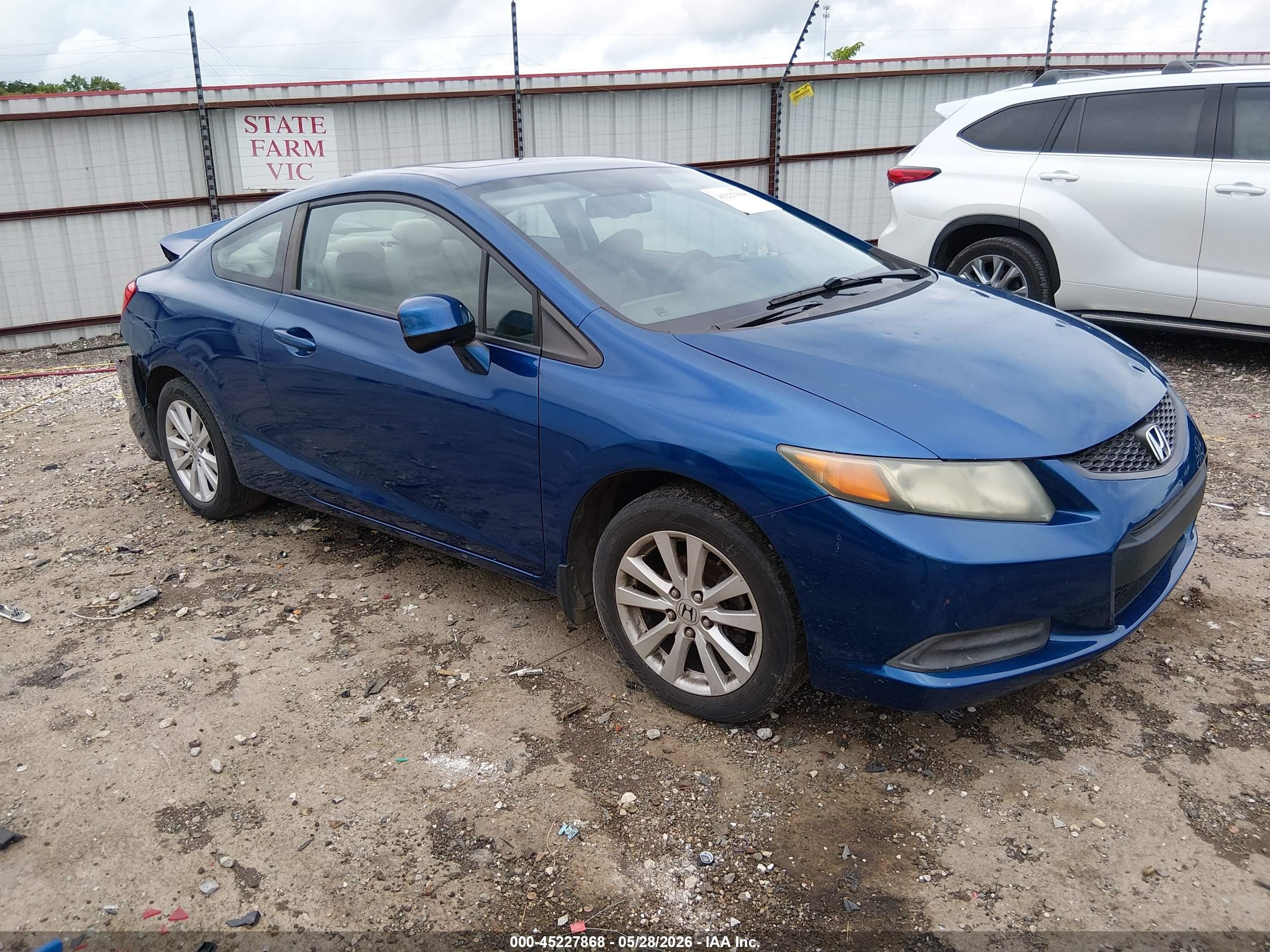 2012 Honda Civic Ex Blue vin: 2HGFG3B88CH504159