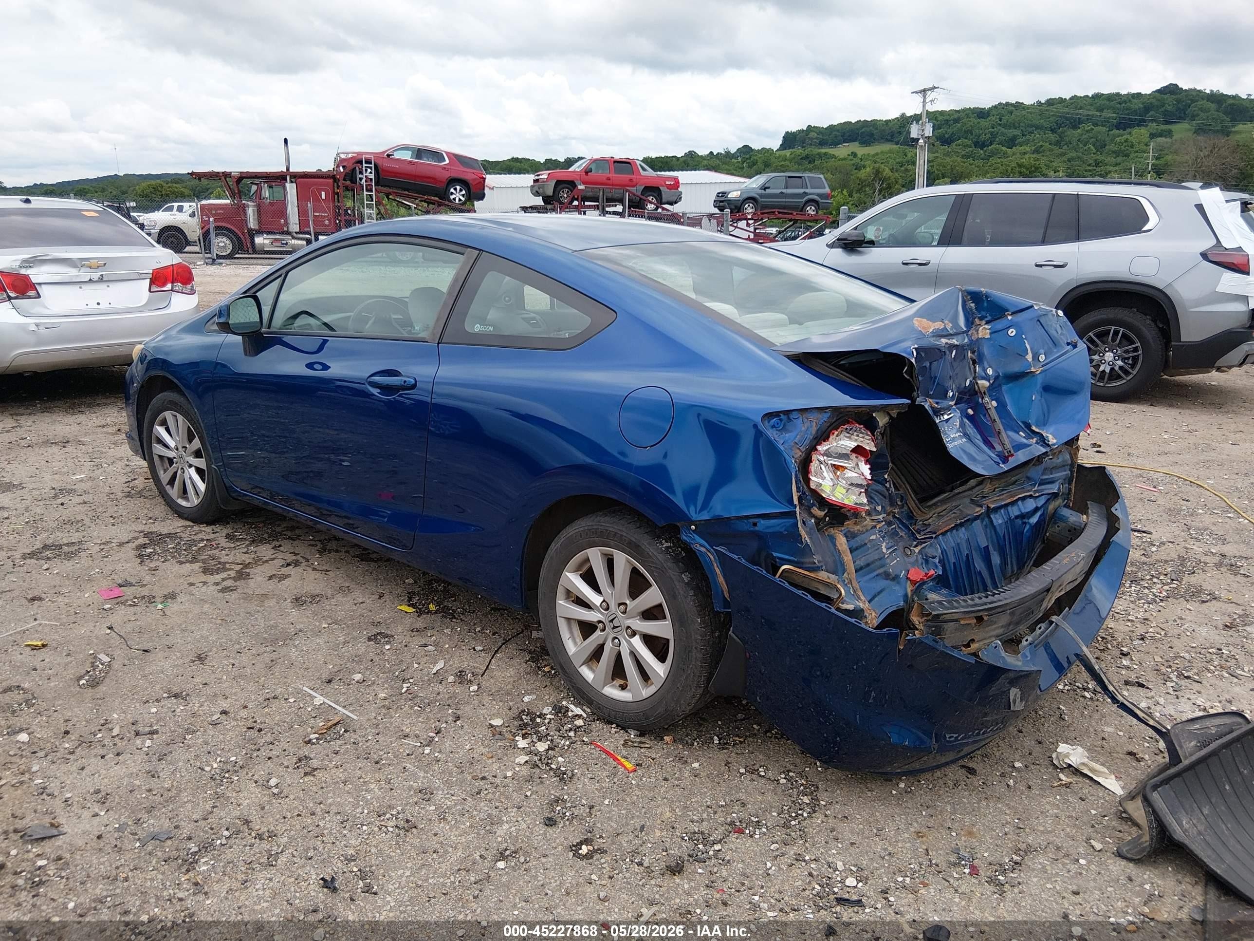 2012 Honda Civic Ex Blue vin: 2HGFG3B88CH504159