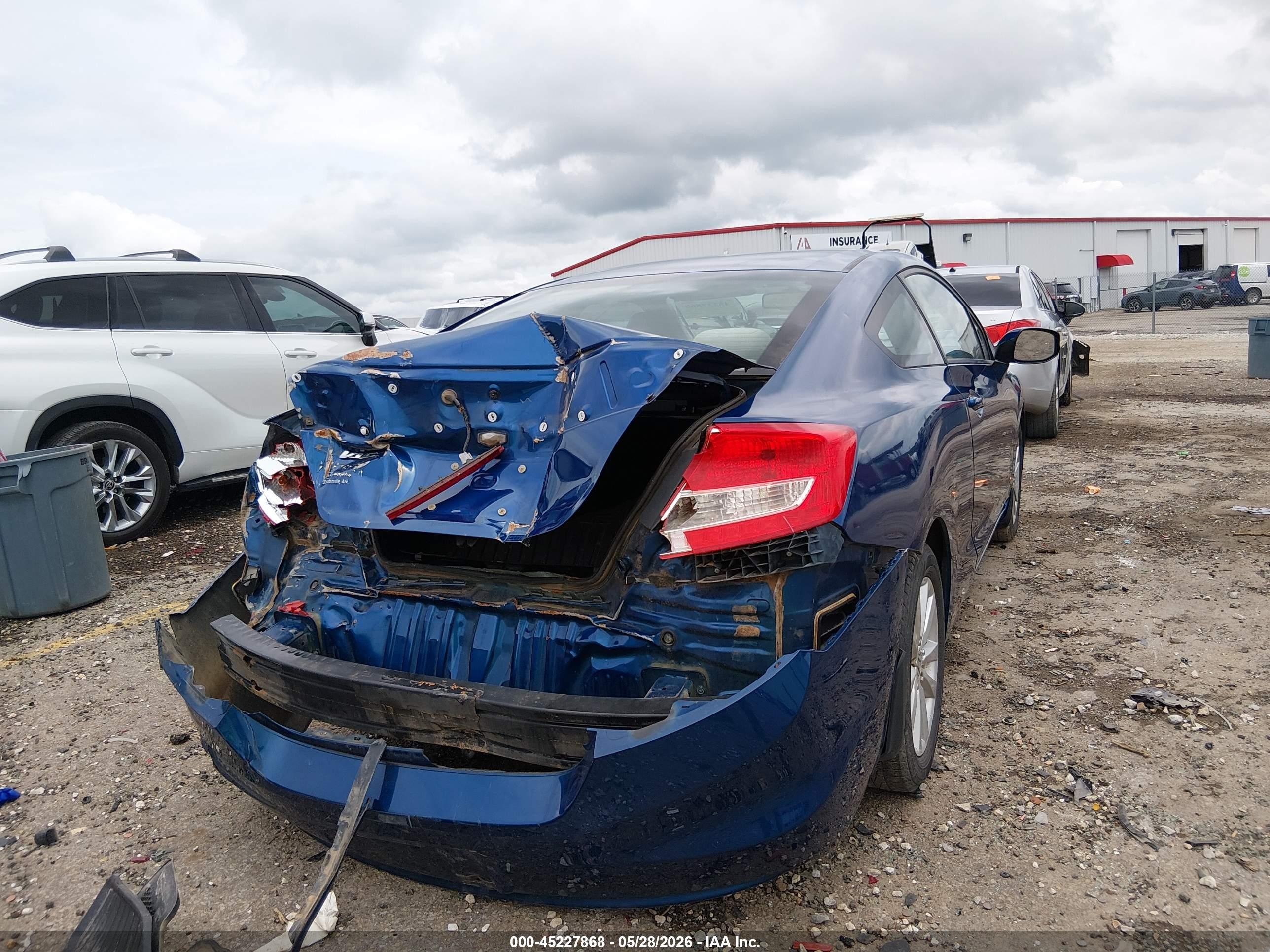 2012 Honda Civic Ex Blue vin: 2HGFG3B88CH504159
