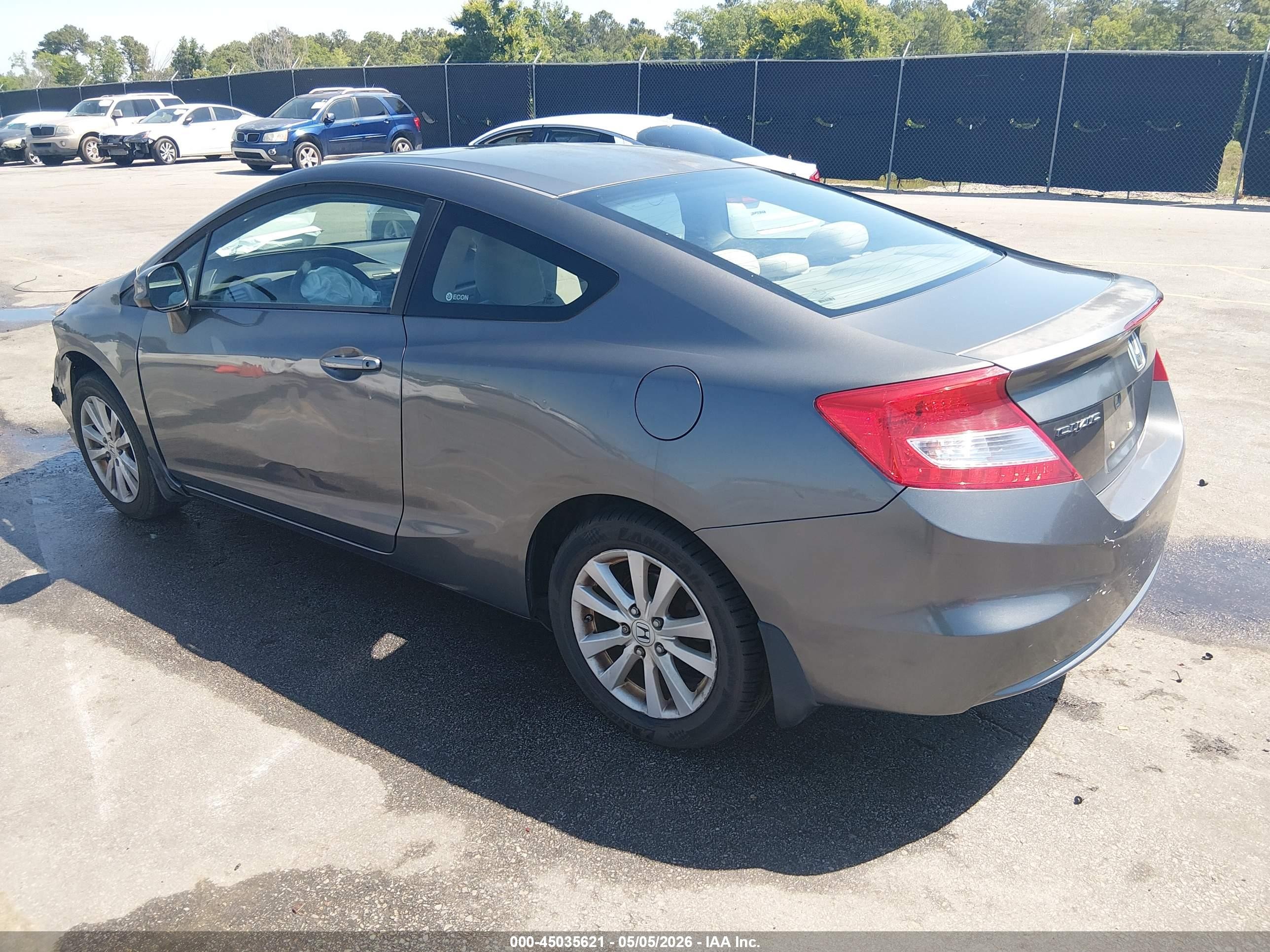 2012 Honda Civic Ex Gray vin: 2HGFG3B88CH565060