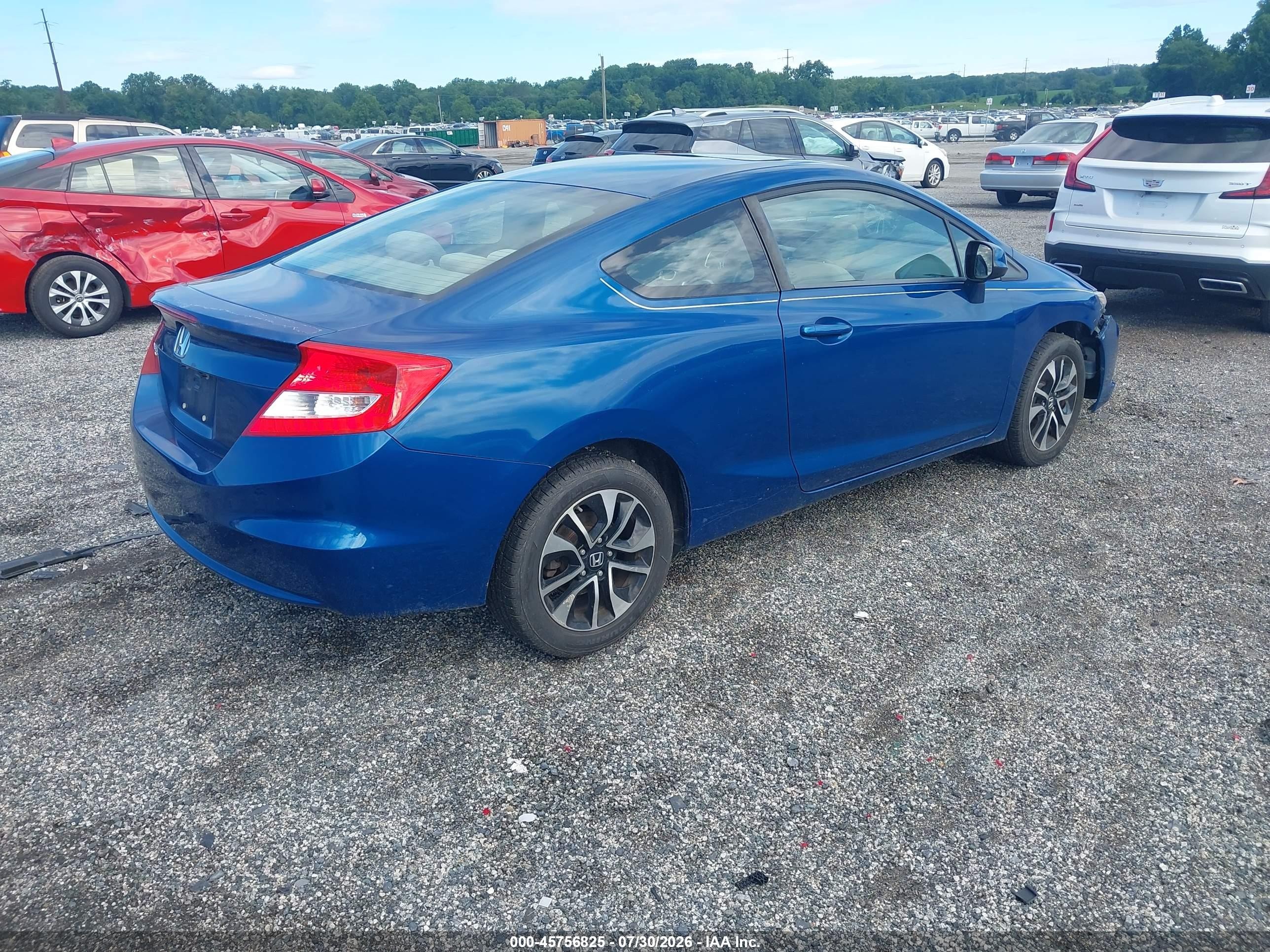 2013 Honda Civic Ex Blue vin: 2HGFG3B88DH506270
