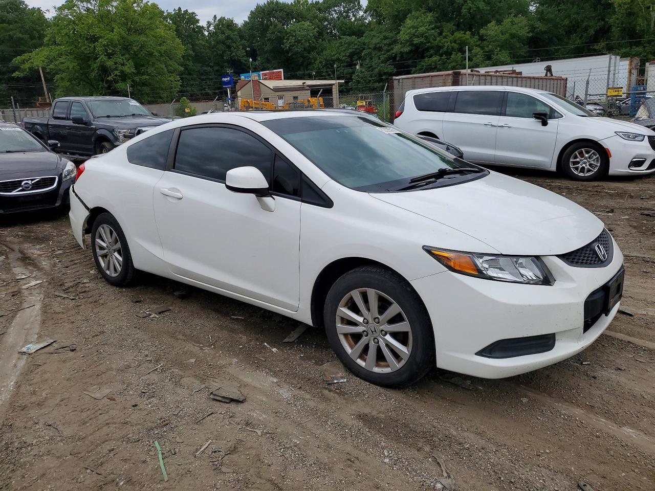 2012 Honda Civic Ex White vin: 2HGFG3B89CH536487