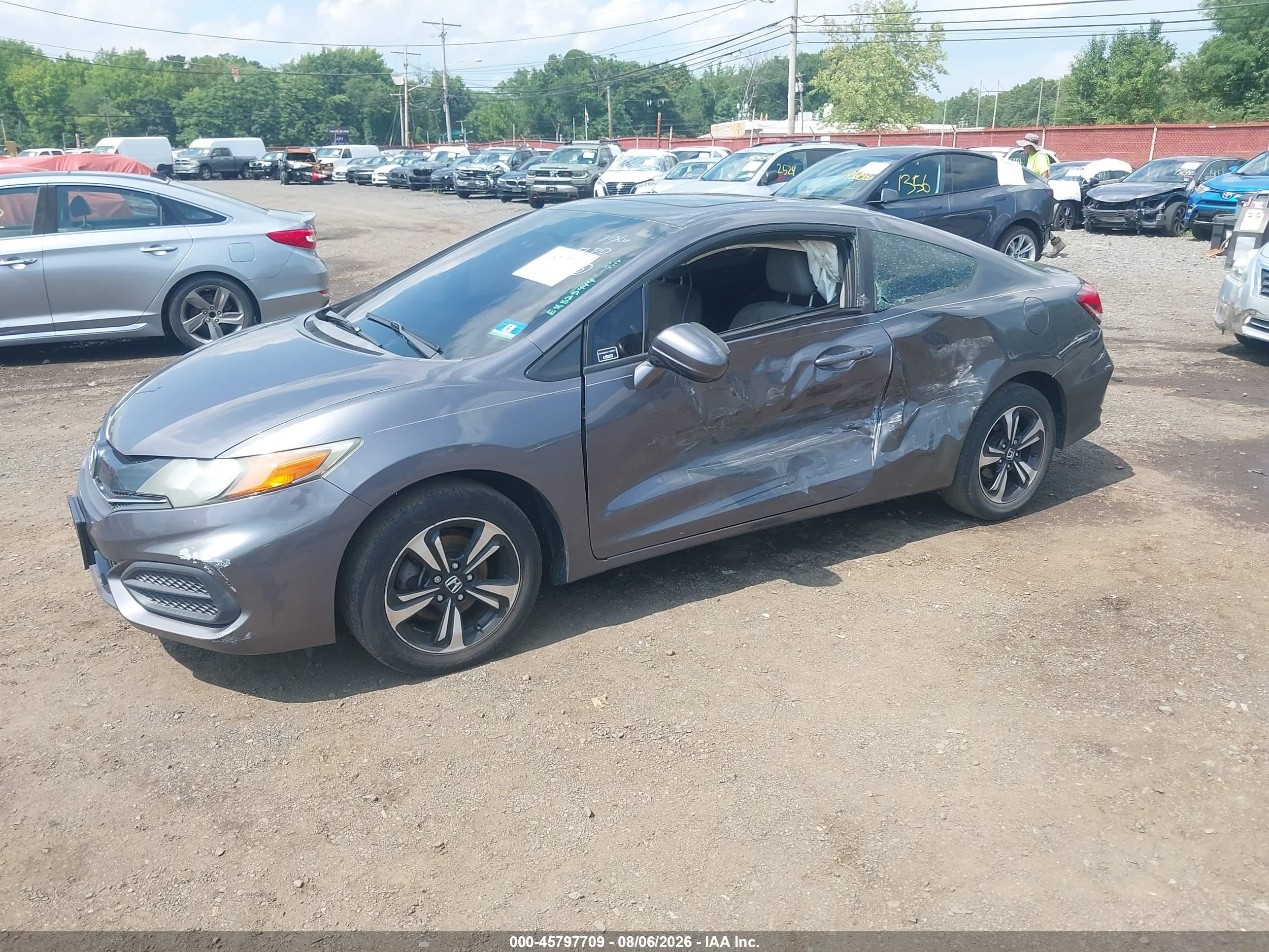2014 Honda Civic Ex Серый vin: 2HGFG3B89EH525444