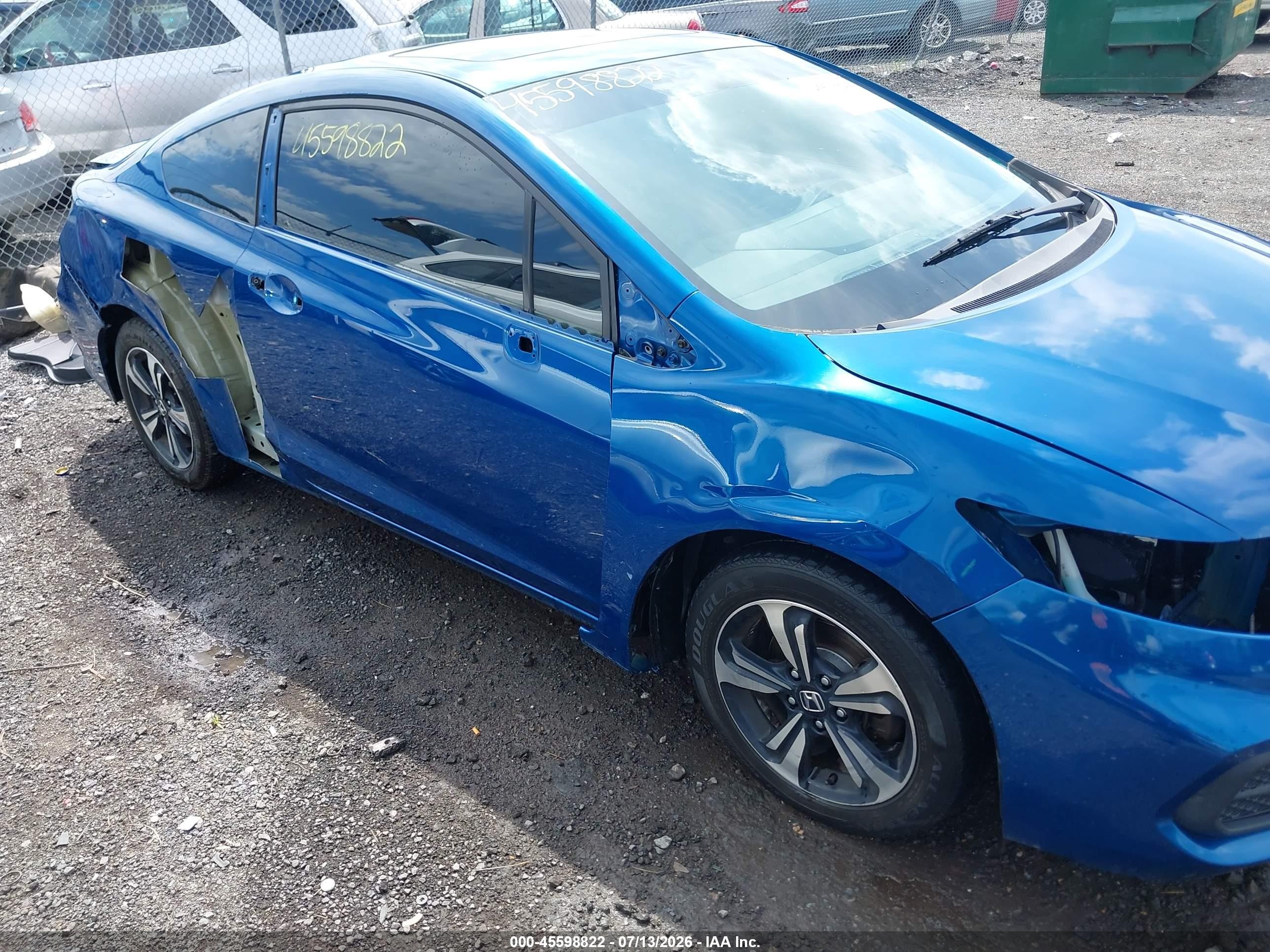 2014 Honda Civic Ex Blue vin: 2HGFG3B89EH525671