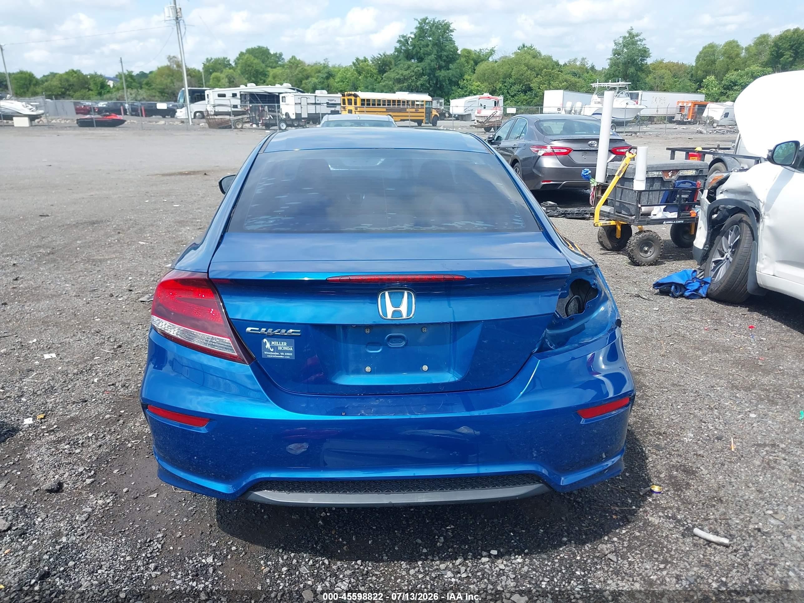 2014 Honda Civic Ex Blue vin: 2HGFG3B89EH525671