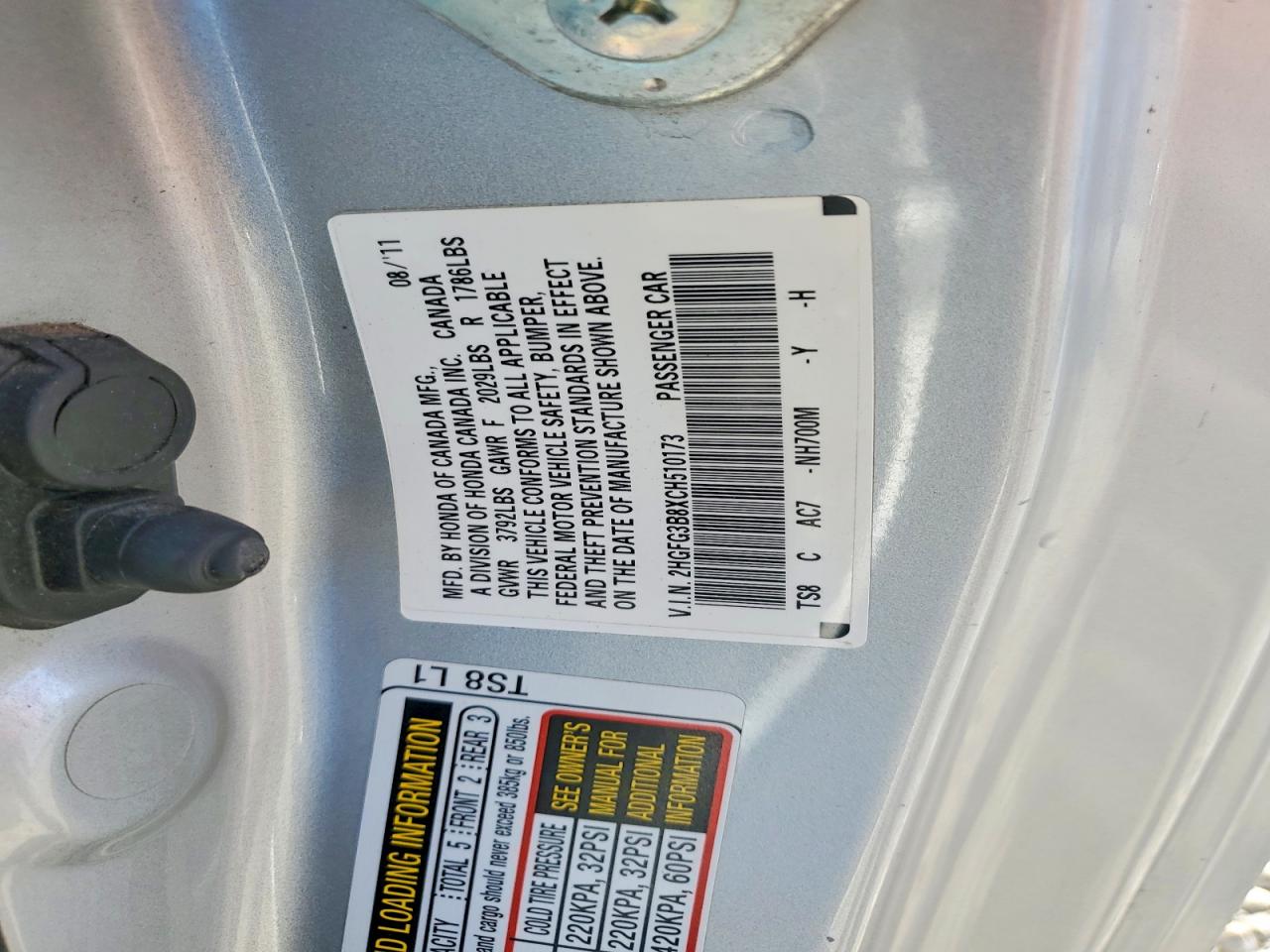 2012 Honda Civic Ex Silver vin: 2HGFG3B8XCH510173