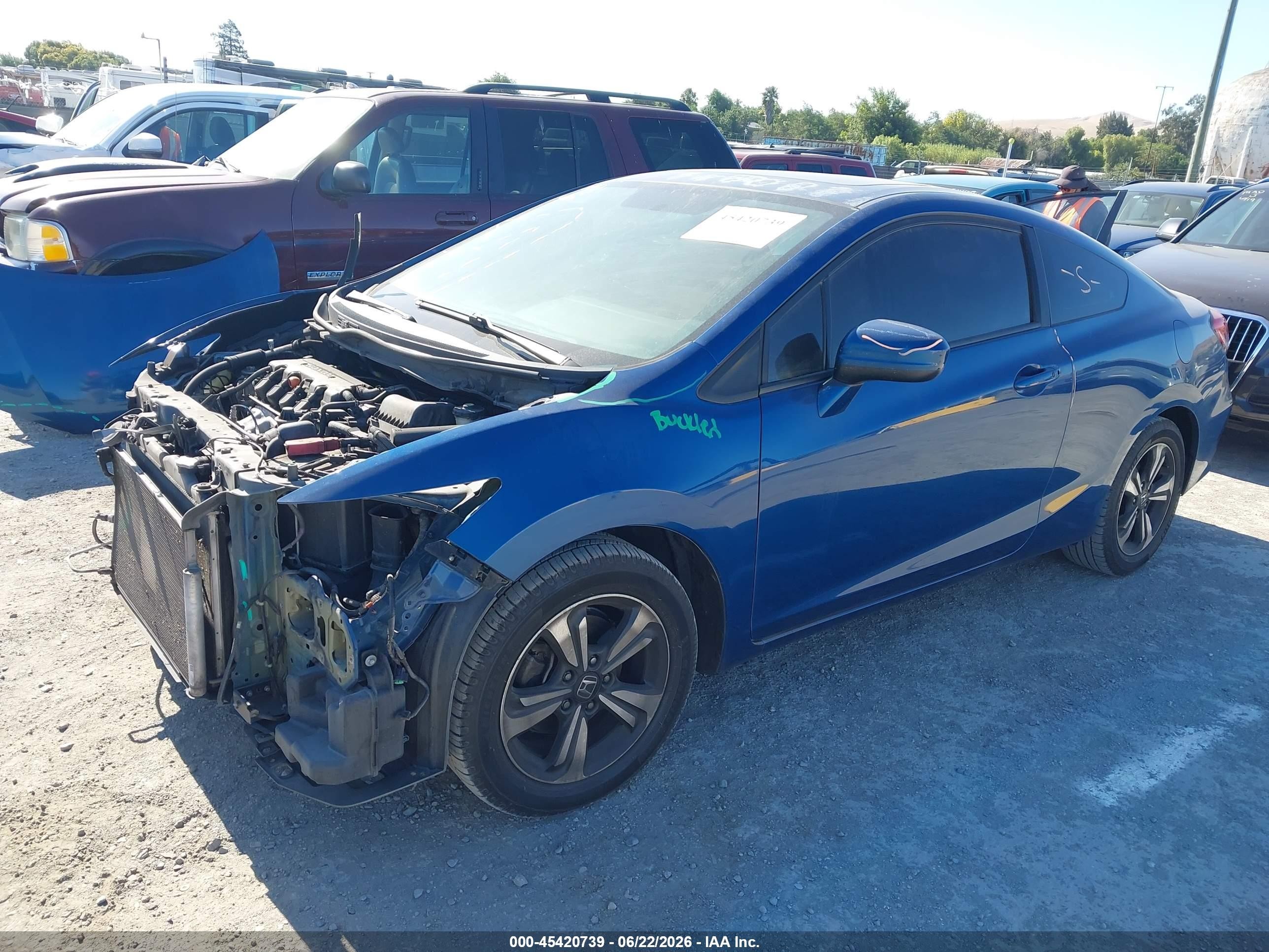 2014 Honda Civic Ex Синий vin: 2HGFG3B8XEH507177