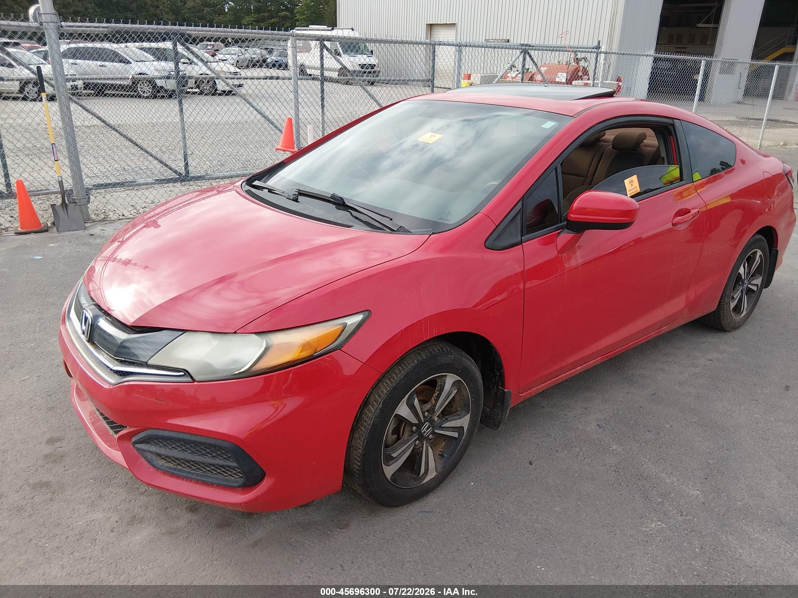 2015 Honda Civic Ex Красный vin: 2HGFG3B8XFH526720