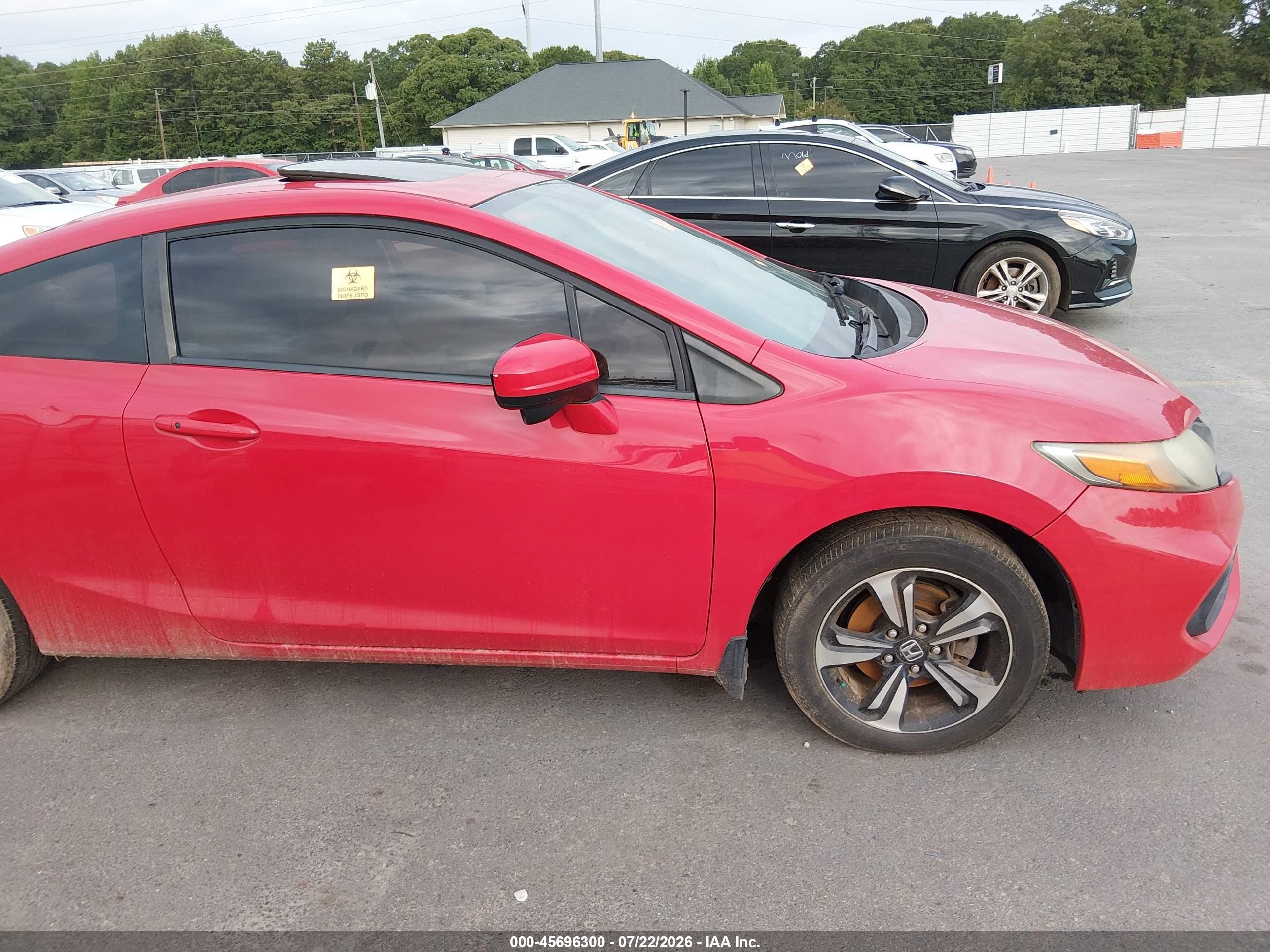 2015 Honda Civic Ex Красный vin: 2HGFG3B8XFH526720
