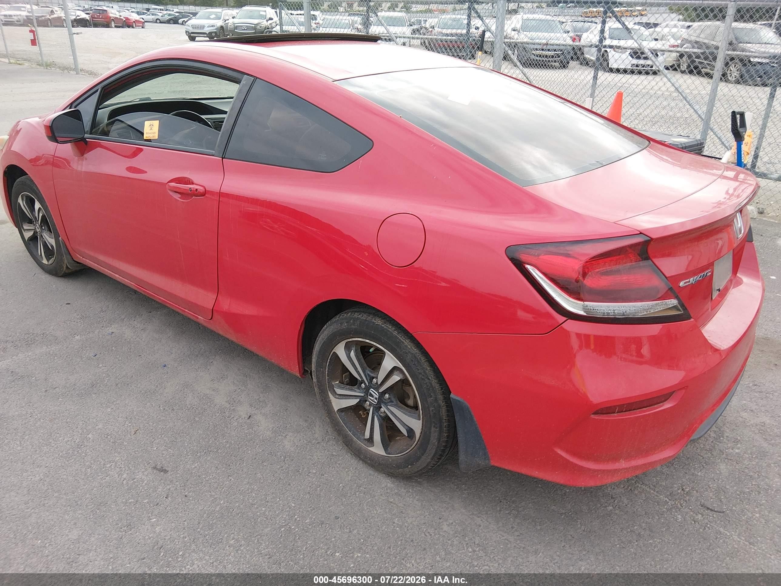 2015 Honda Civic Ex Красный vin: 2HGFG3B8XFH526720