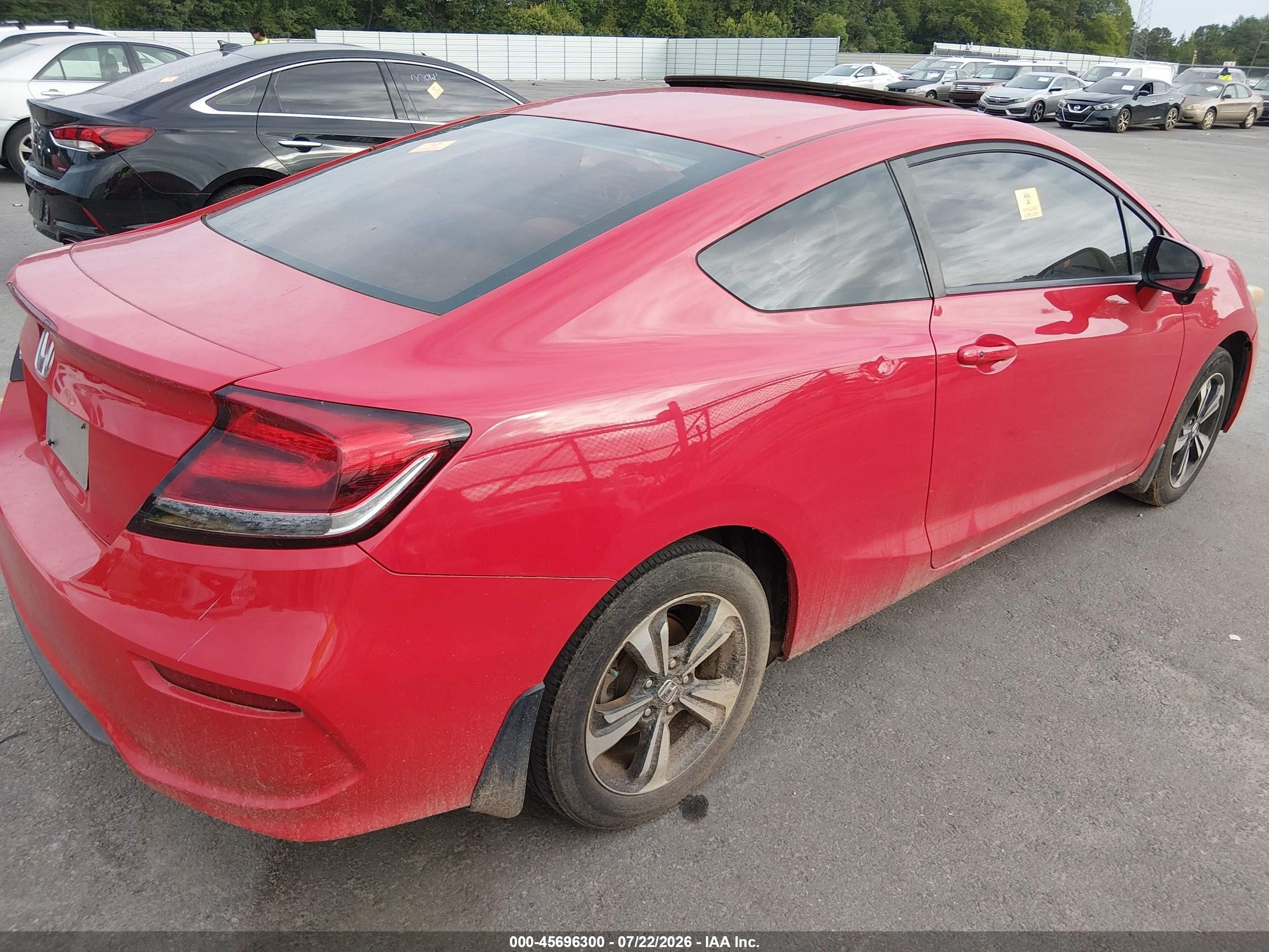 2015 Honda Civic Ex Красный vin: 2HGFG3B8XFH526720