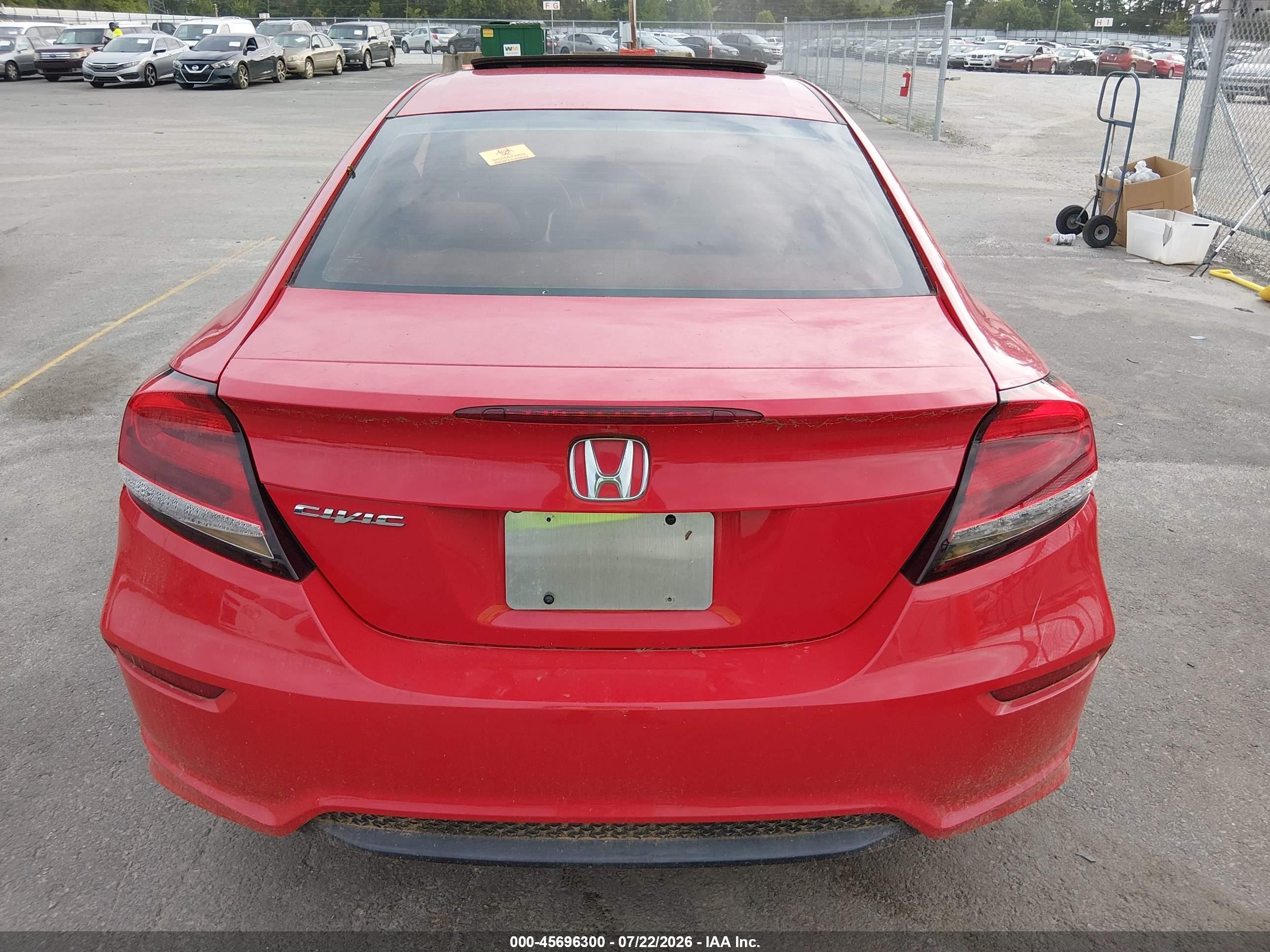2015 Honda Civic Ex Красный vin: 2HGFG3B8XFH526720