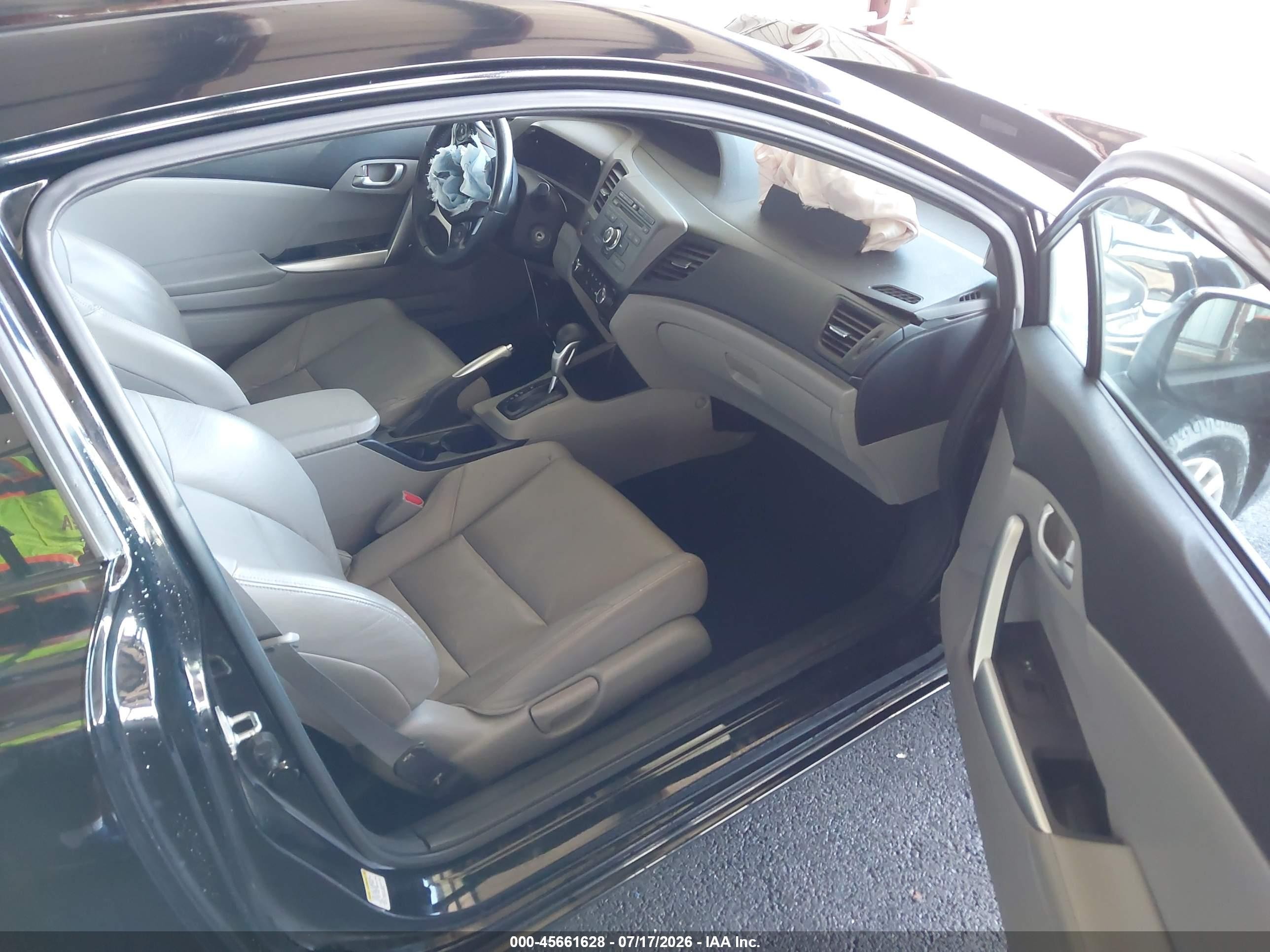 2012 Honda Civic Ex-l Black vin: 2HGFG3B92CH512833