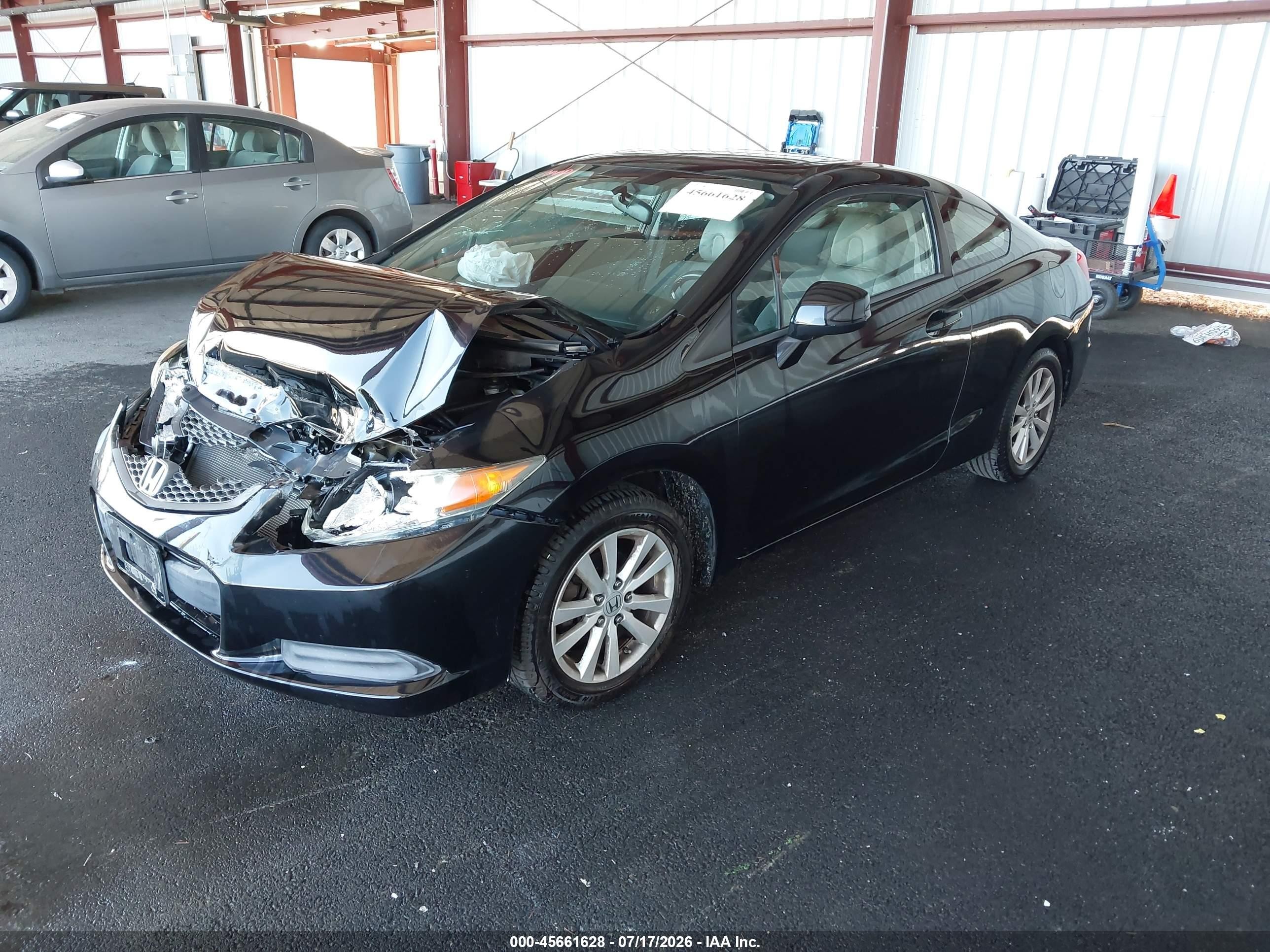 2012 Honda Civic Ex-l Black vin: 2HGFG3B92CH512833