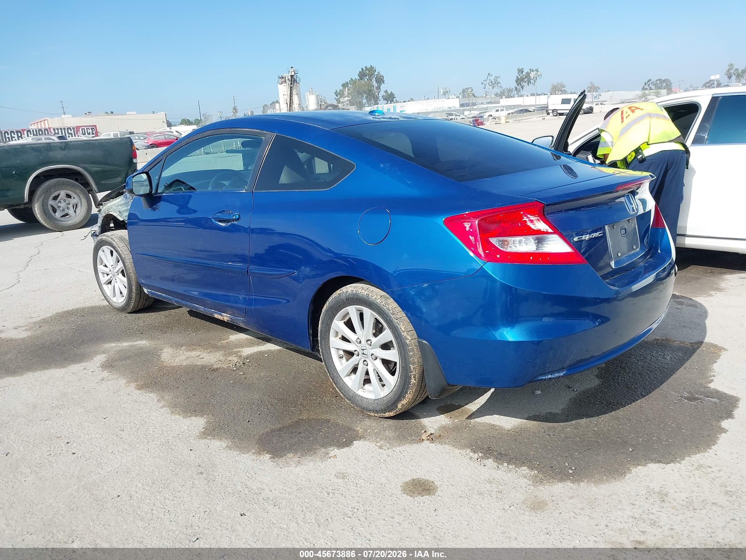 2012 Honda Civic Ex-l Blue vin: 2HGFG3B96CH507229