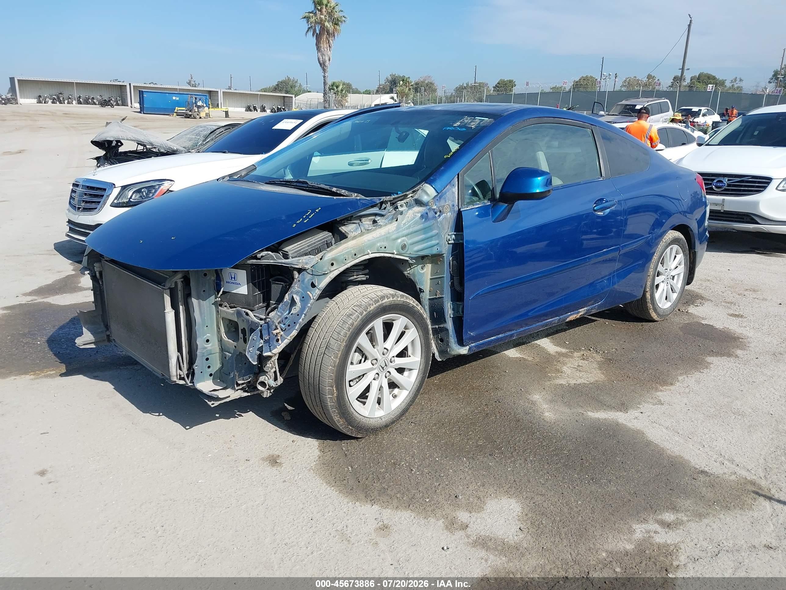 2012 Honda Civic Ex-l Blue vin: 2HGFG3B96CH507229
