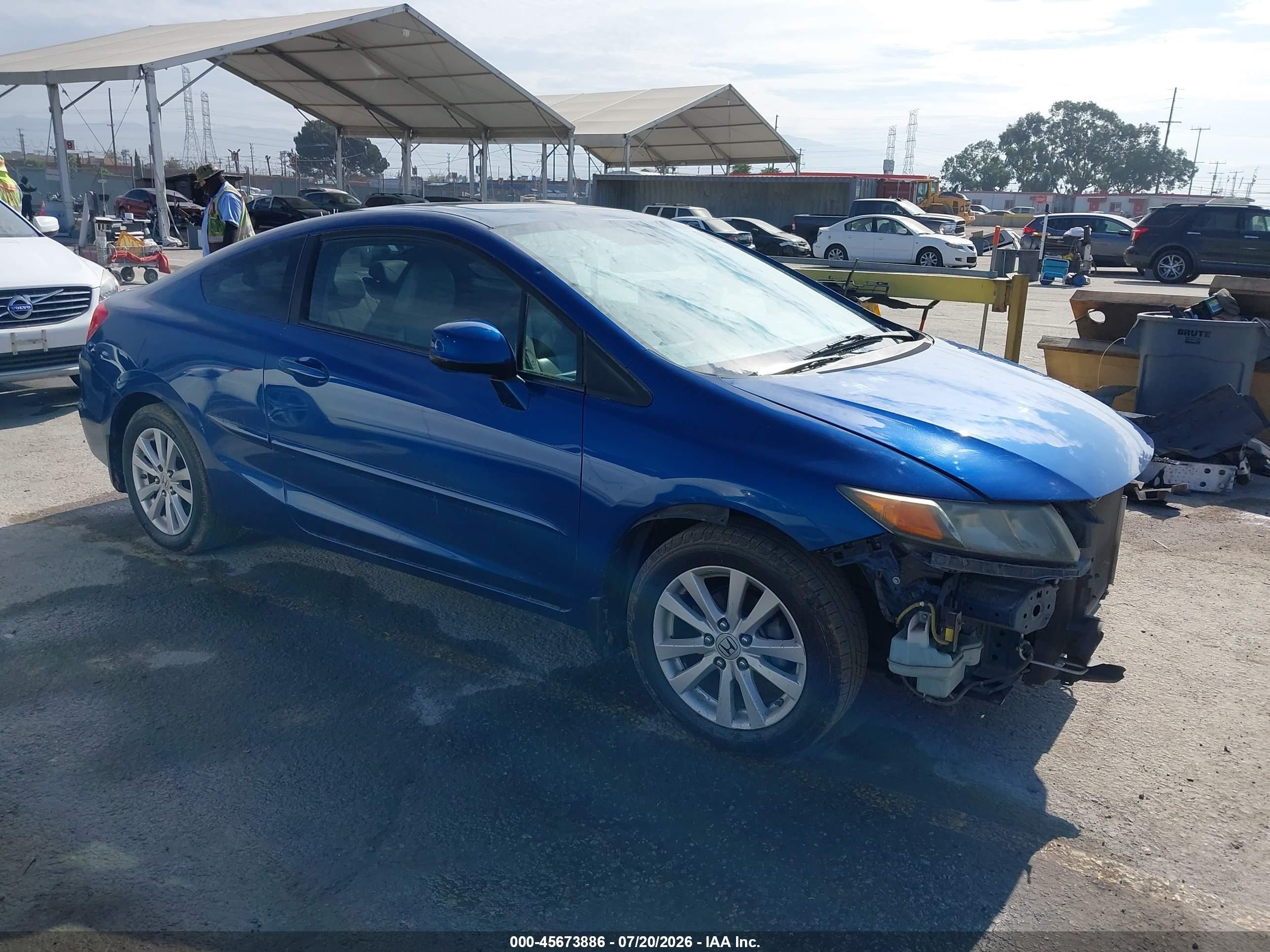 2012 Honda Civic Ex-l Blue vin: 2HGFG3B96CH507229