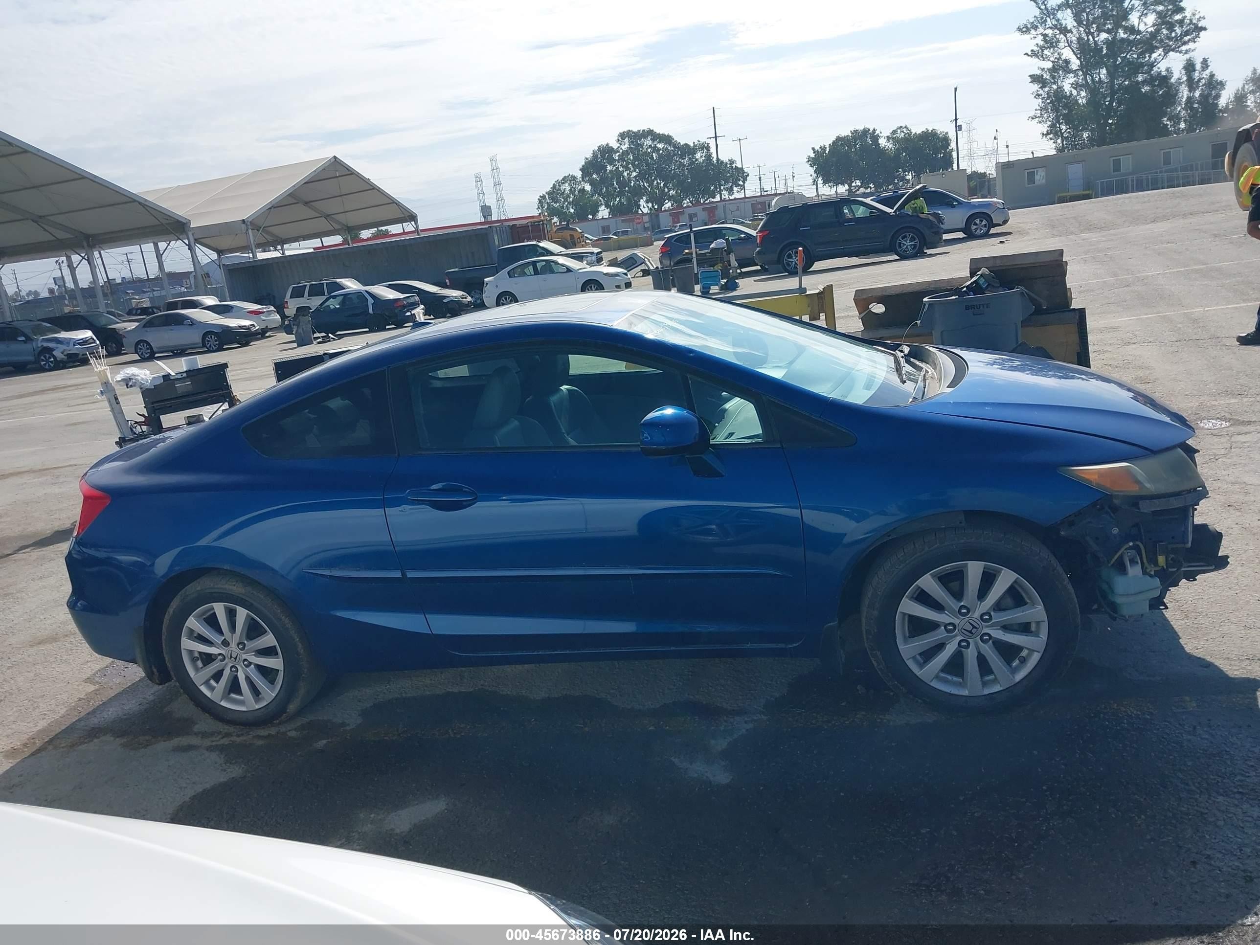 2012 Honda Civic Ex-l Blue vin: 2HGFG3B96CH507229