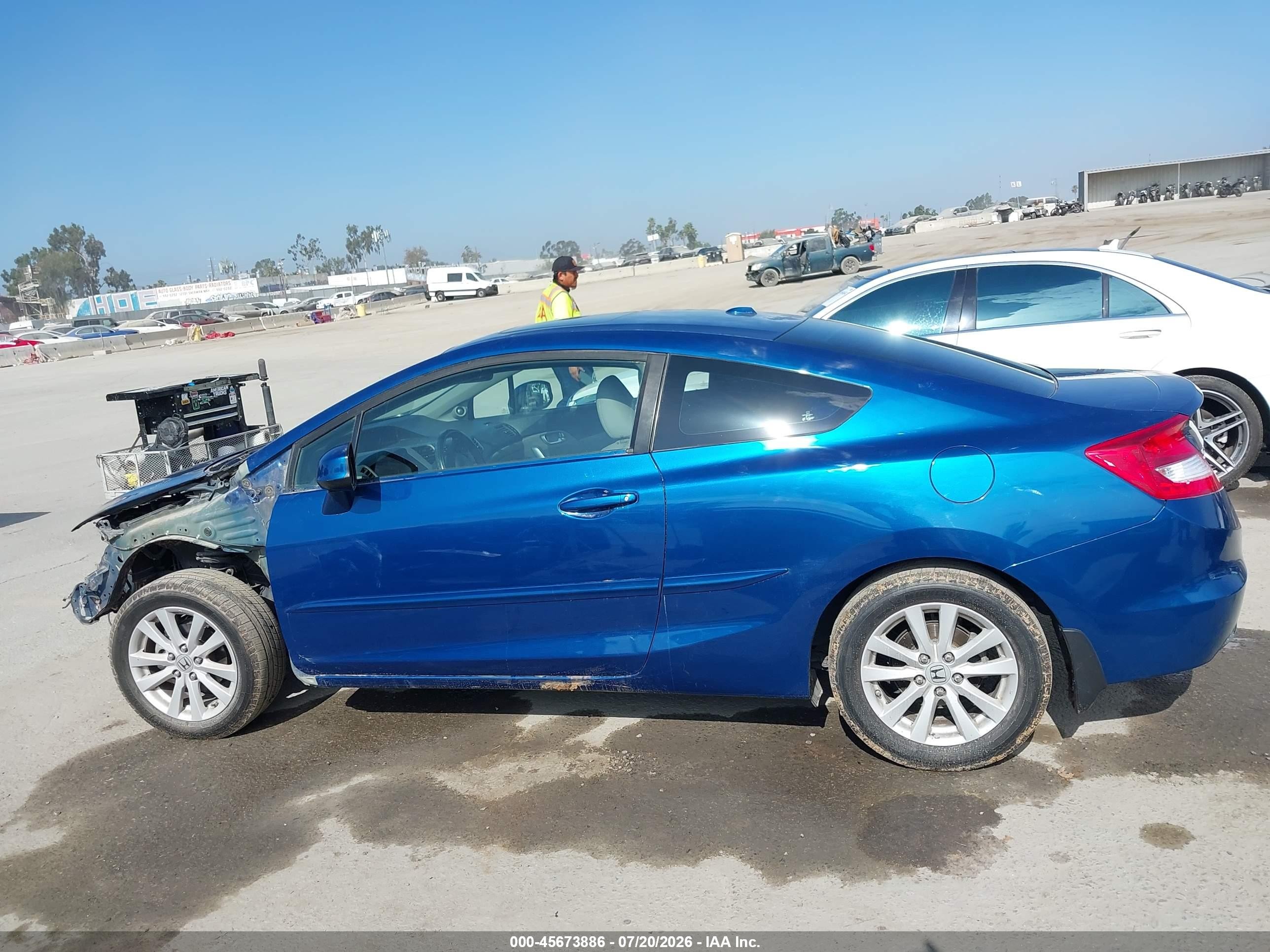 2012 Honda Civic Ex-l Blue vin: 2HGFG3B96CH507229