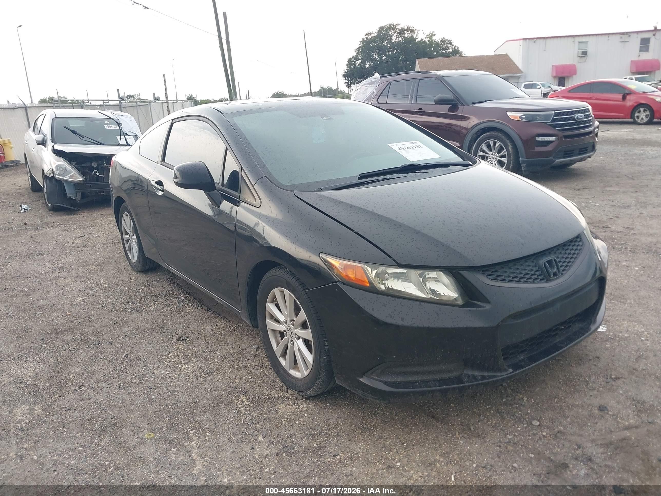 2012 Honda Civic Ex-l Black vin: 2HGFG3B98CH527563