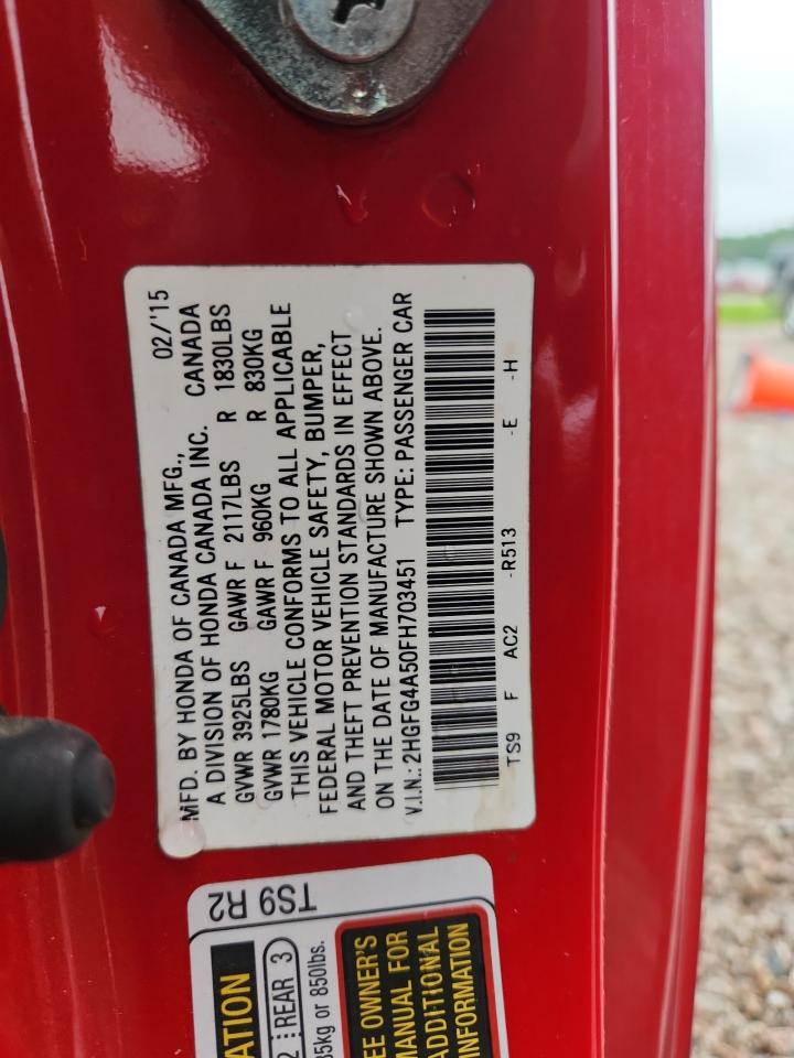 2015 Honda Civic Si Red vin: 2HGFG4A50FH703451