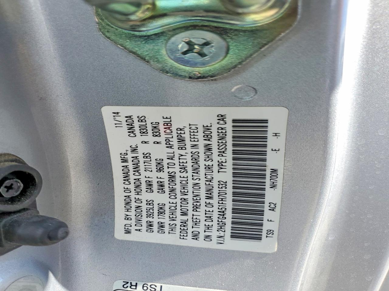 2015 Honda Civic Si Silver vin: 2HGFG4A51FH701532