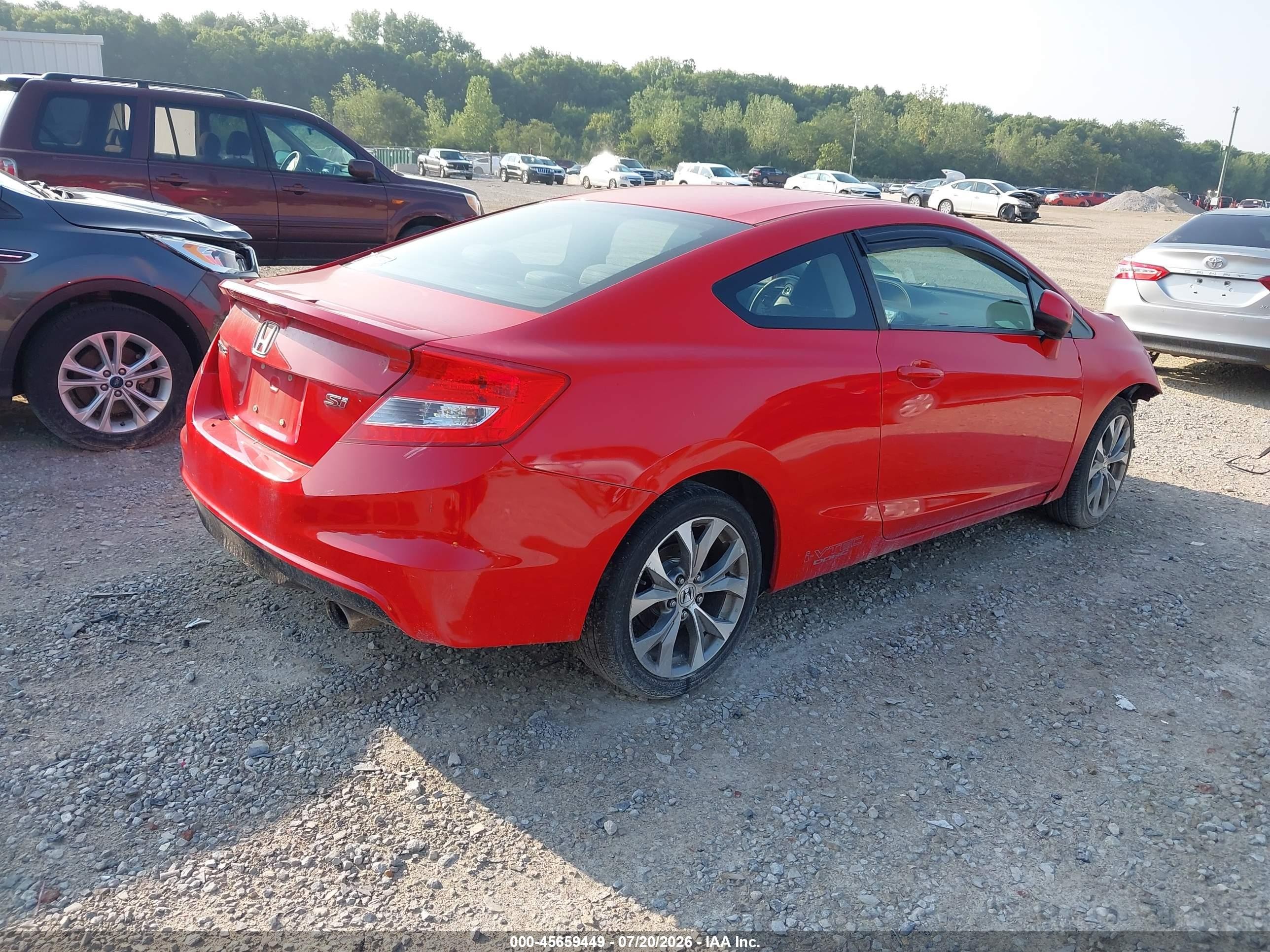 2012 Honda Civic Si Red vin: 2HGFG4A52CH708002
