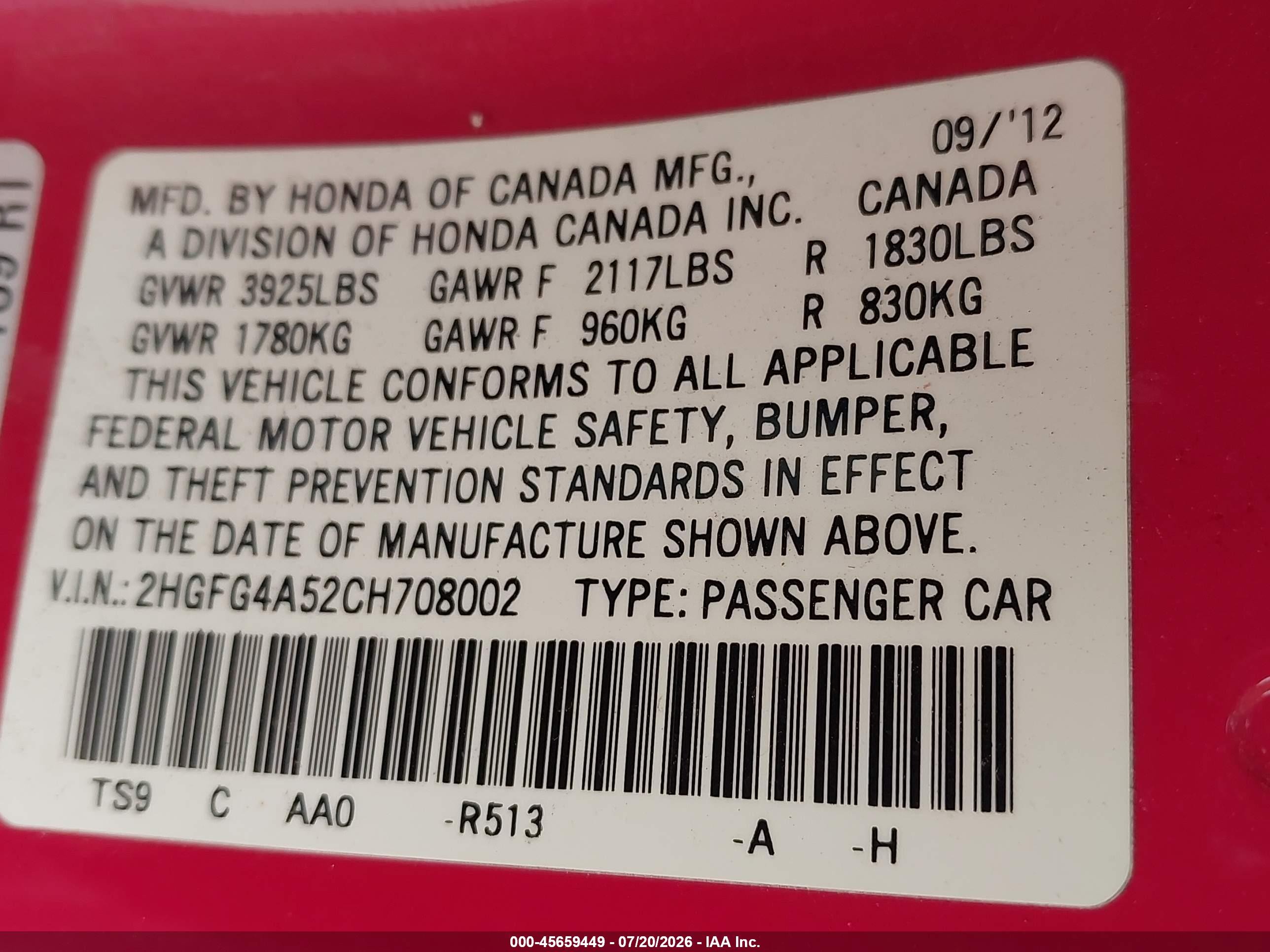 2012 Honda Civic Si Red vin: 2HGFG4A52CH708002