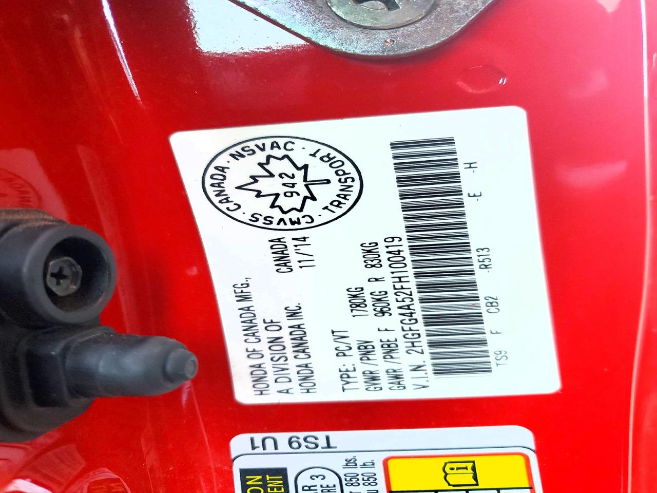 2015 Honda Civic Si Red vin: 2HGFG4A52FH100419
