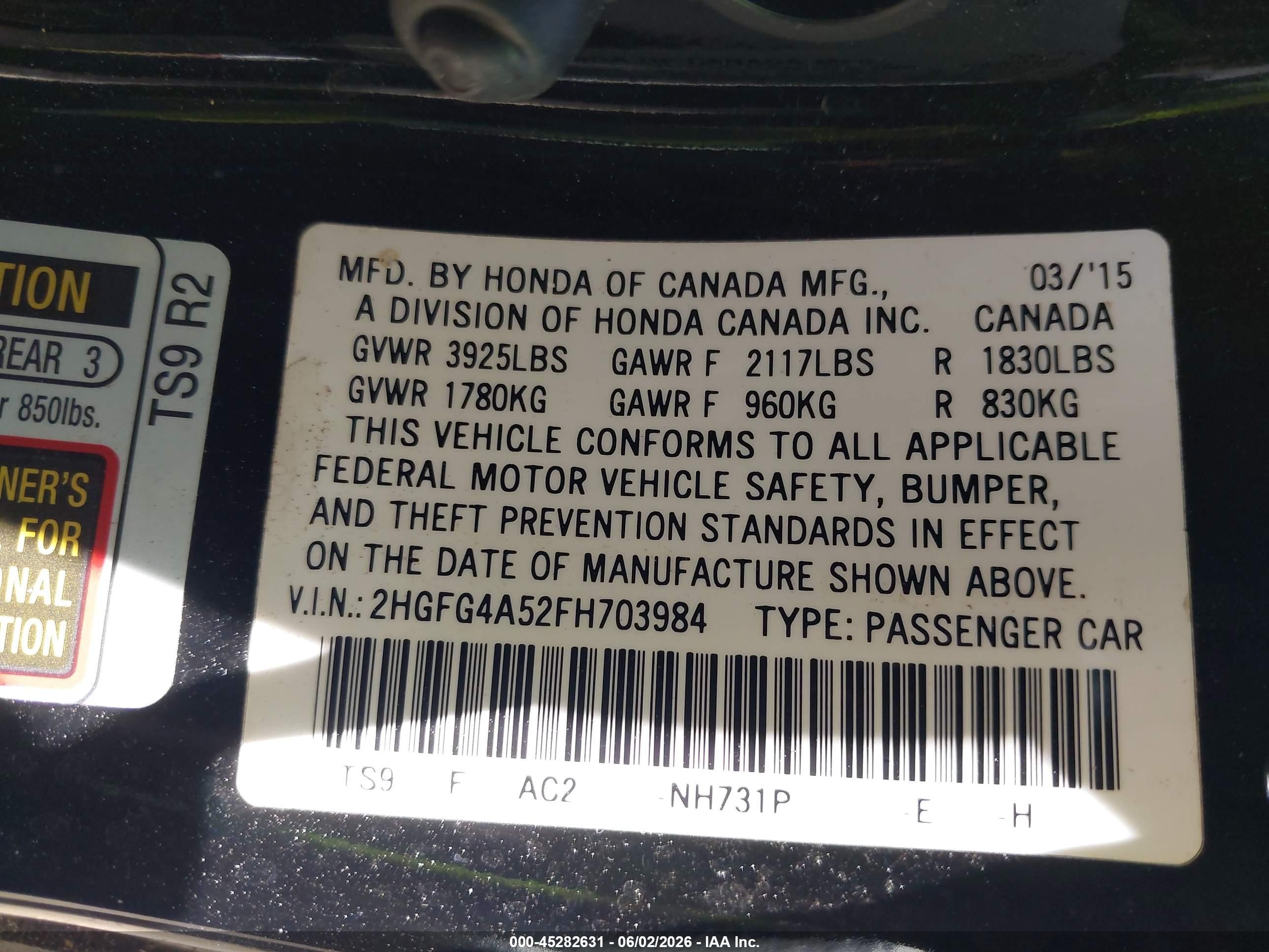 2015 Honda Civic Si Черный vin: 2HGFG4A52FH703984
