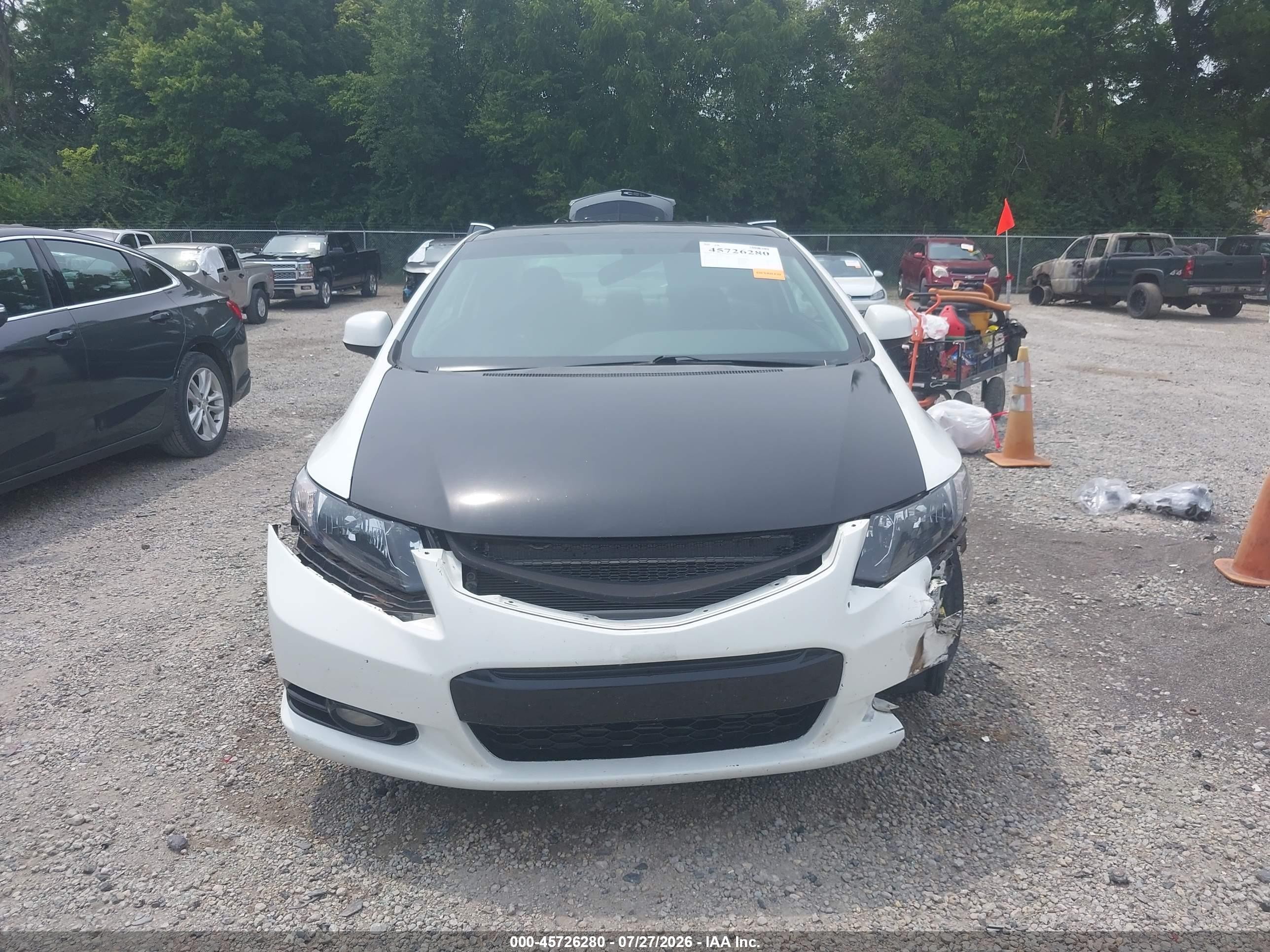 2012 Honda Civic Si White vin: 2HGFG4A53CH705108