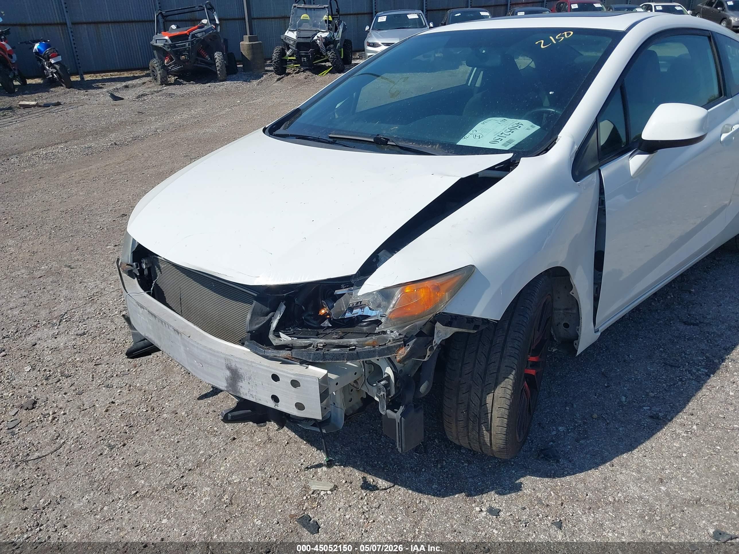 2012 Honda Civic Si White vin: 2HGFG4A53CH708798