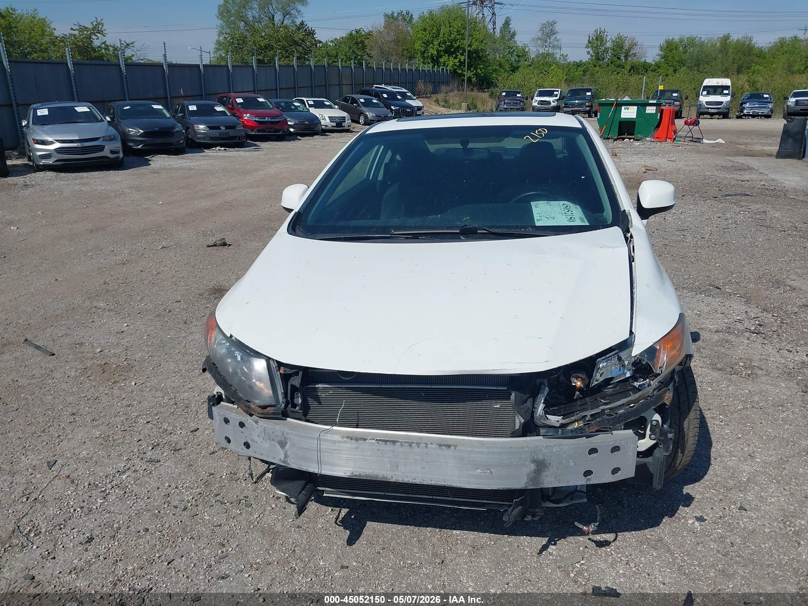 2012 Honda Civic Si White vin: 2HGFG4A53CH708798