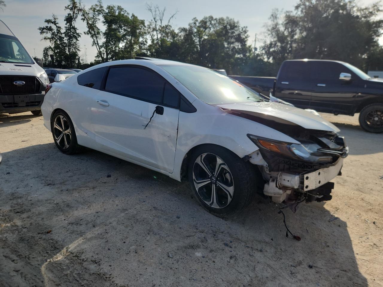 2014 Honda Civic Si White vin: 2HGFG4A53EH701191 Damage: Right Front Door, Dent(S) W/ Paint Dmg, 8 To 9 Inches