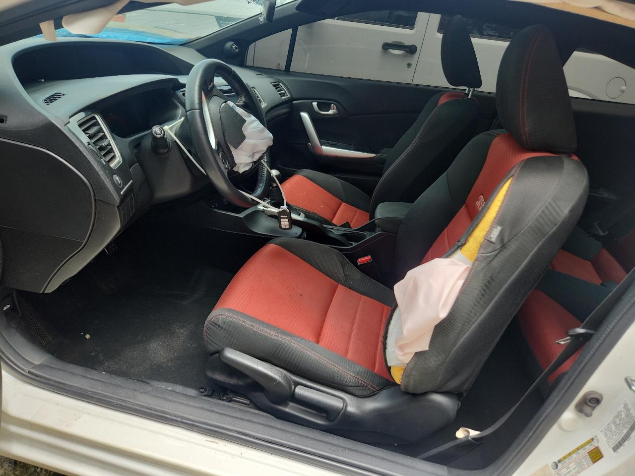 2014 Honda Civic Si White vin: 2HGFG4A53EH701191 Damage: Airbag - Front Left, Deployed, Replacement Required