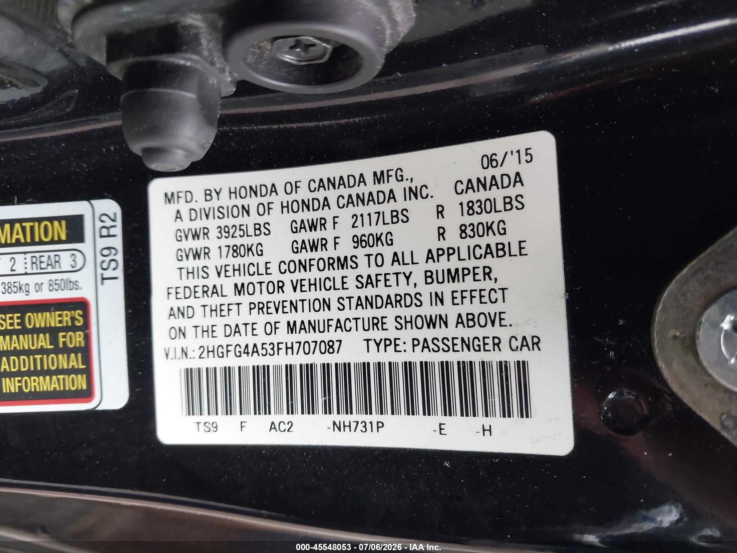 2015 Honda Civic Si Black vin: 2HGFG4A53FH707087