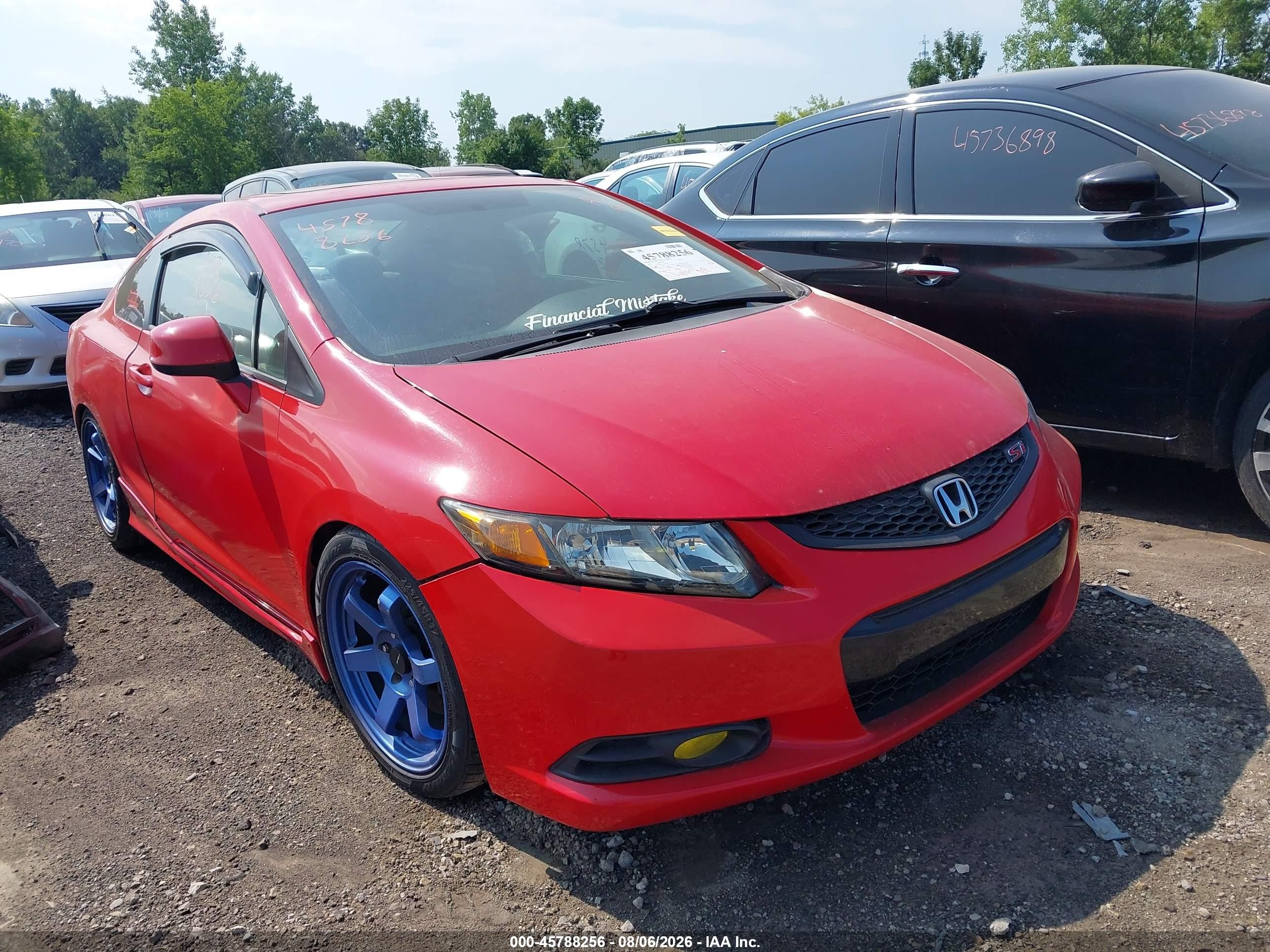 2012 Honda Civic Si Red vin: 2HGFG4A54CH709300