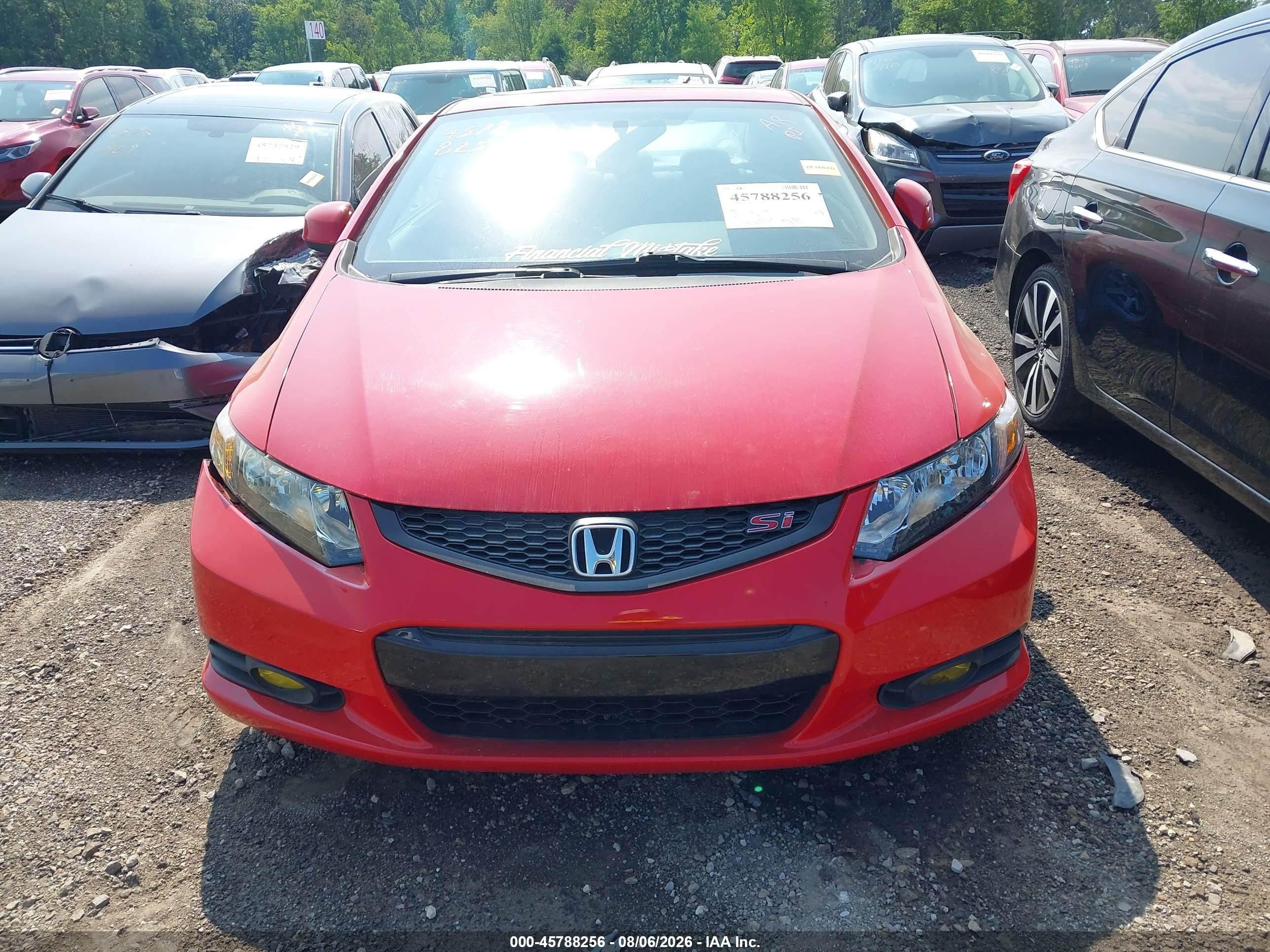 2012 Honda Civic Si Red vin: 2HGFG4A54CH709300