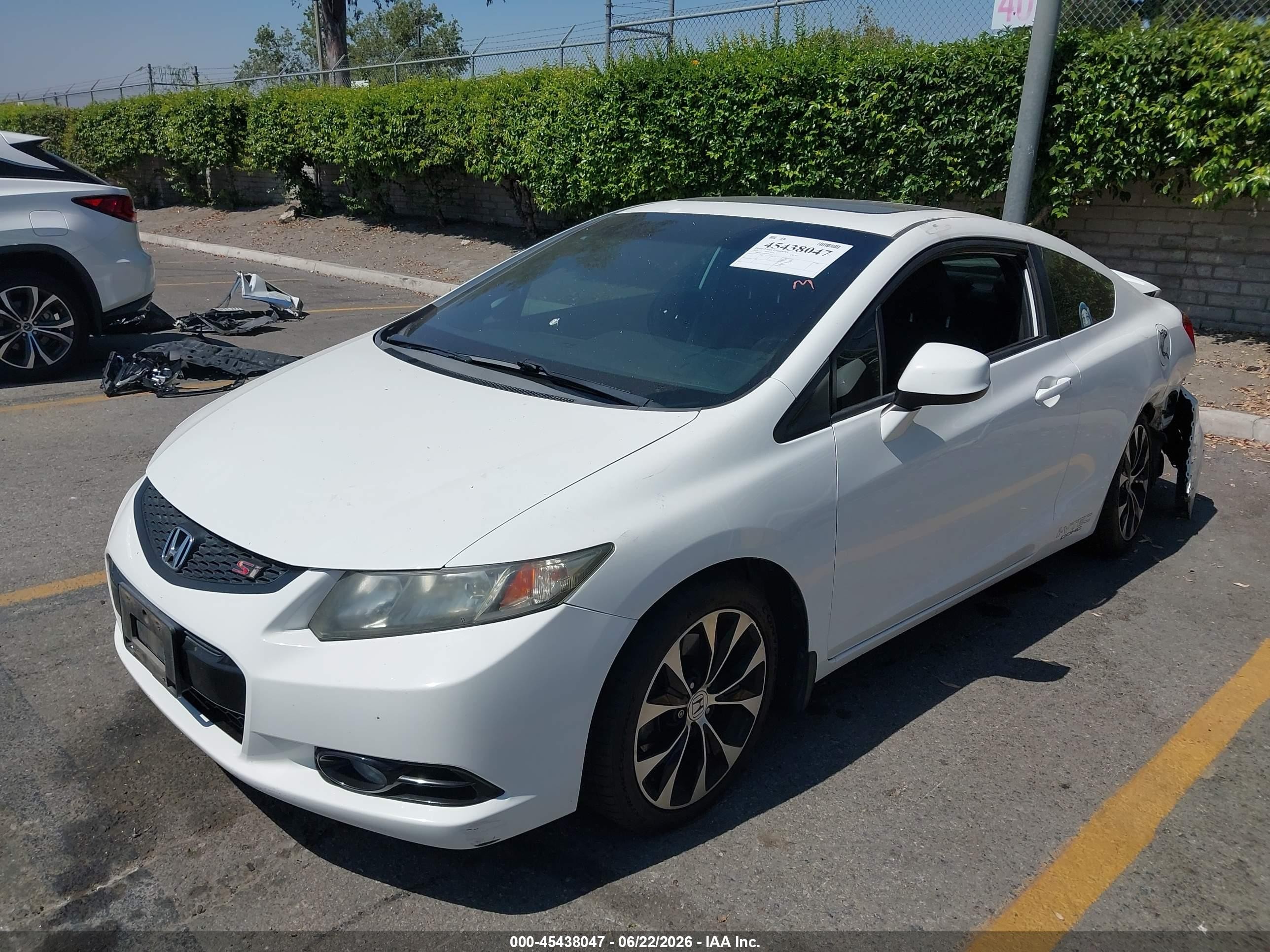 2013 Honda Civic Si White vin: 2HGFG4A54DH704034