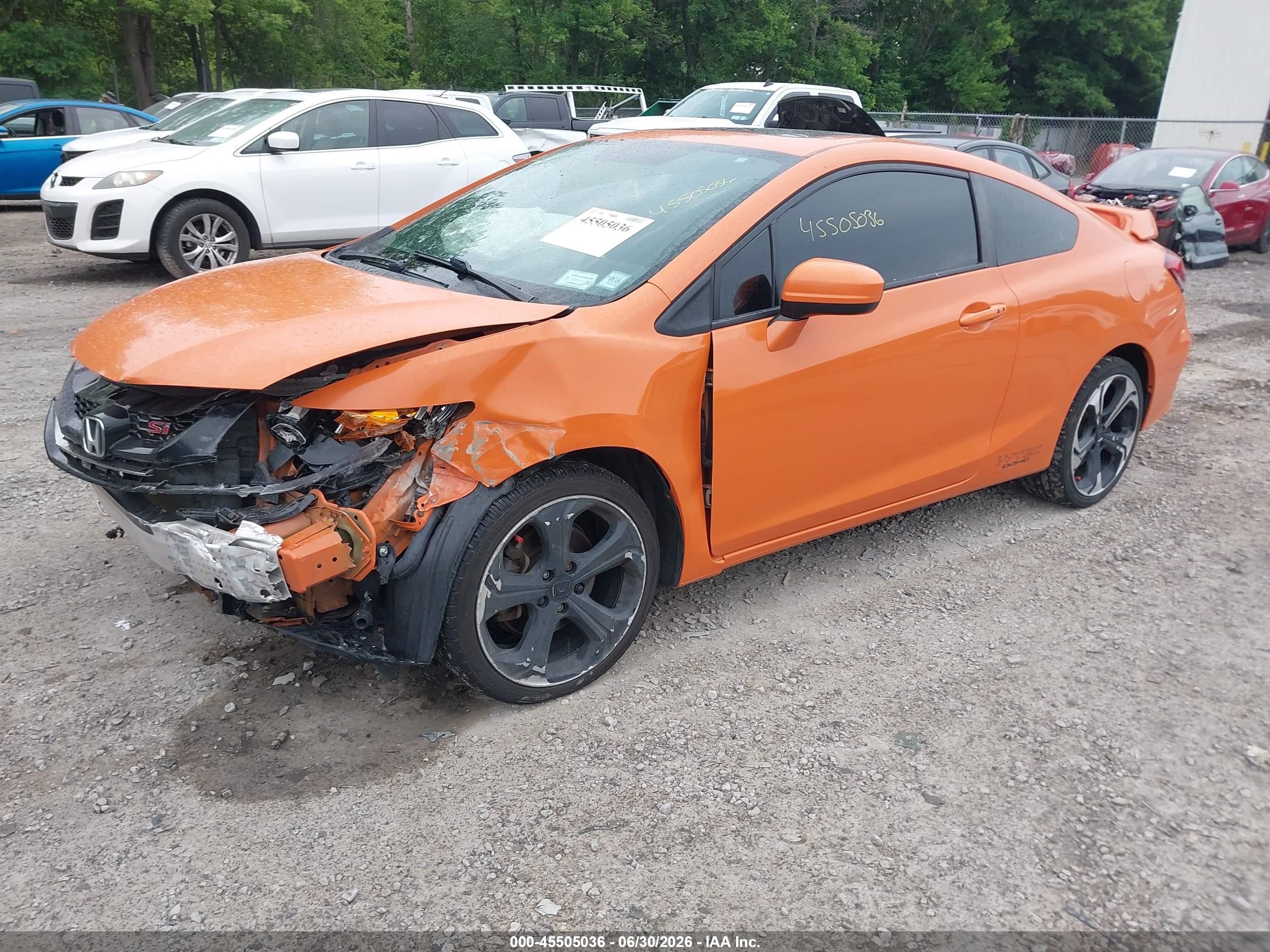 2014 Honda Civic Si Orange vin: 2HGFG4A55EH702178