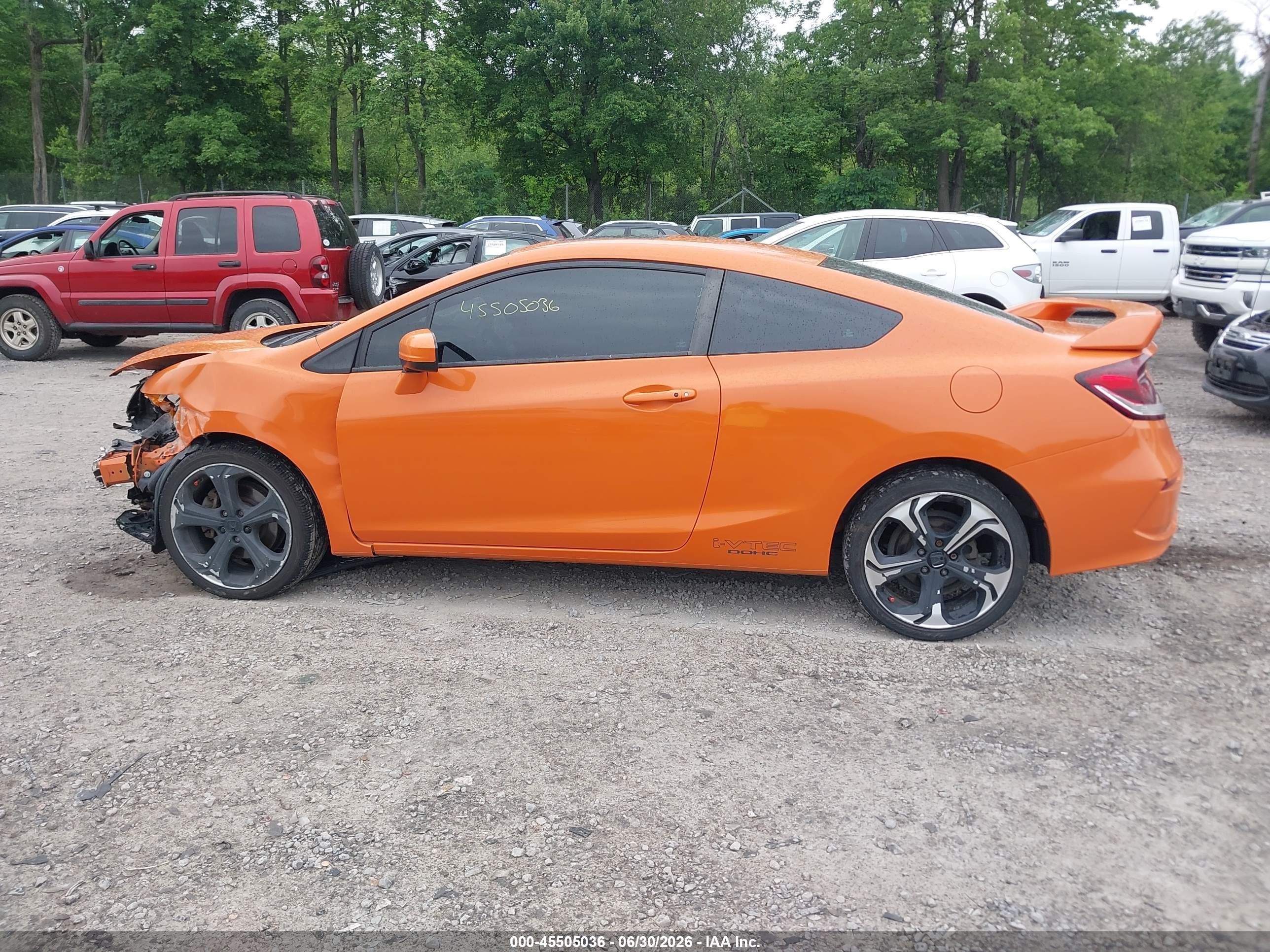 2014 Honda Civic Si Orange vin: 2HGFG4A55EH702178