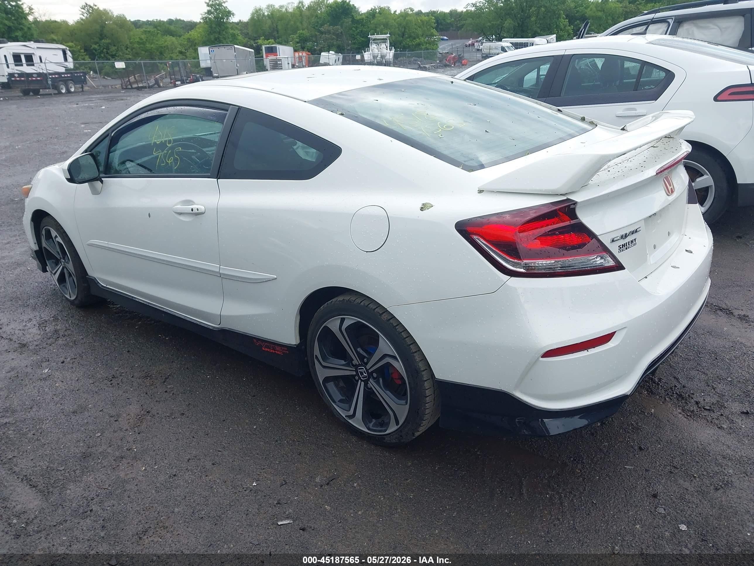 2015 Honda Civic Si White vin: 2HGFG4A56FH701025