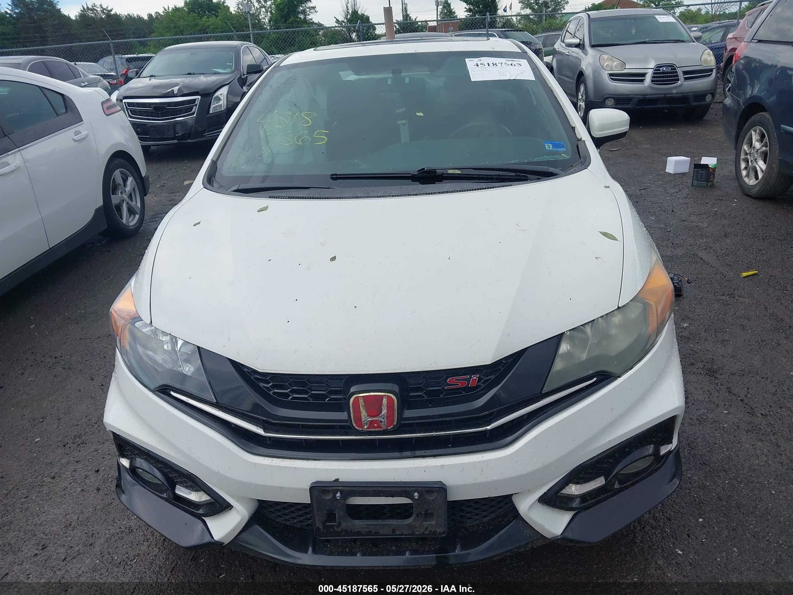 2015 Honda Civic Si White vin: 2HGFG4A56FH701025