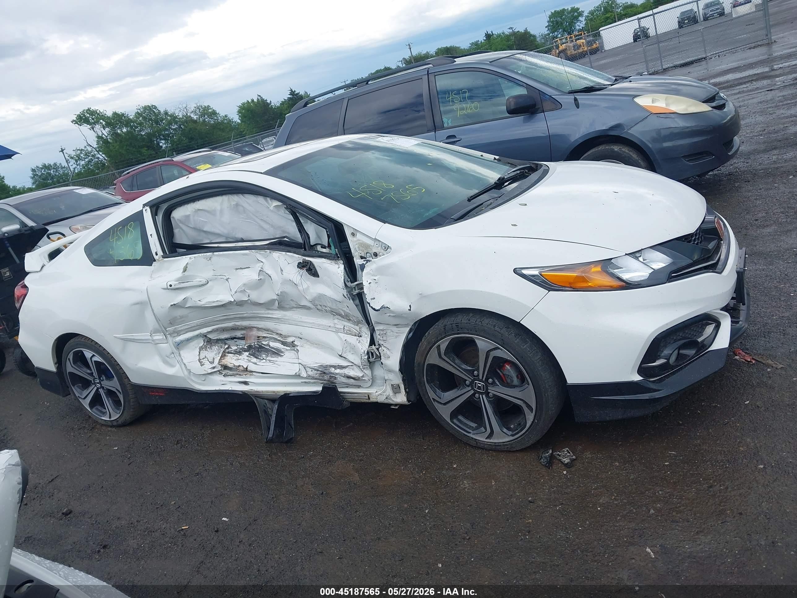 2015 Honda Civic Si White vin: 2HGFG4A56FH701025
