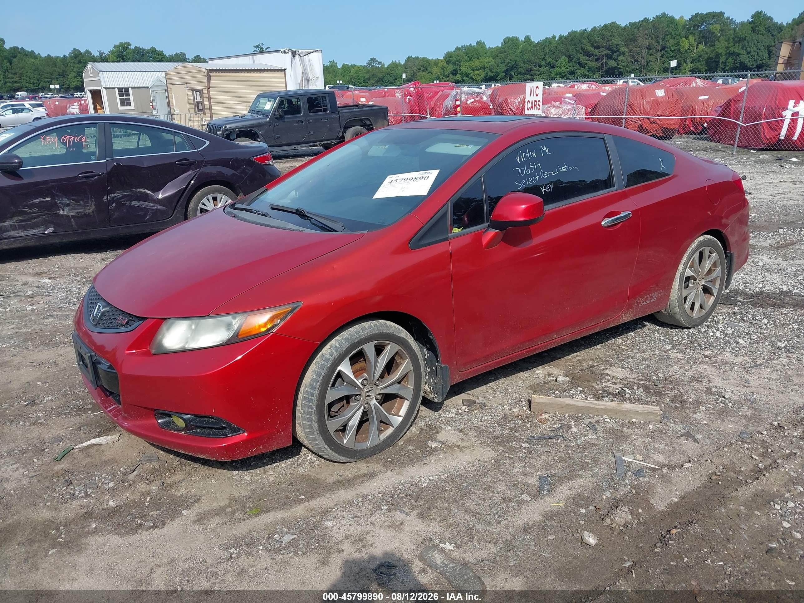 2012 Honda Civic Si Красный vin: 2HGFG4A57CH706519