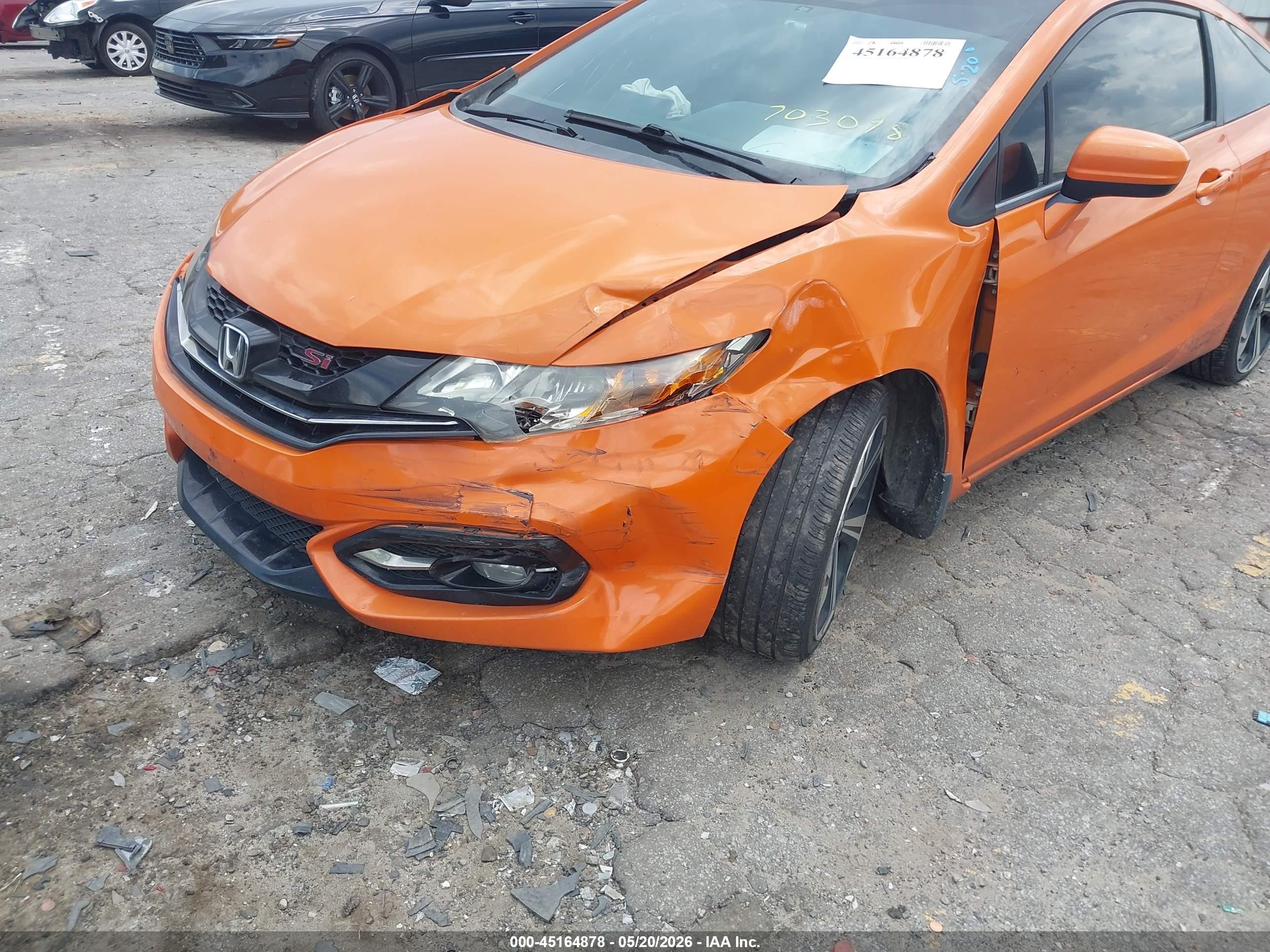 2014 Honda Civic Si Orange vin: 2HGFG4A58EH703096