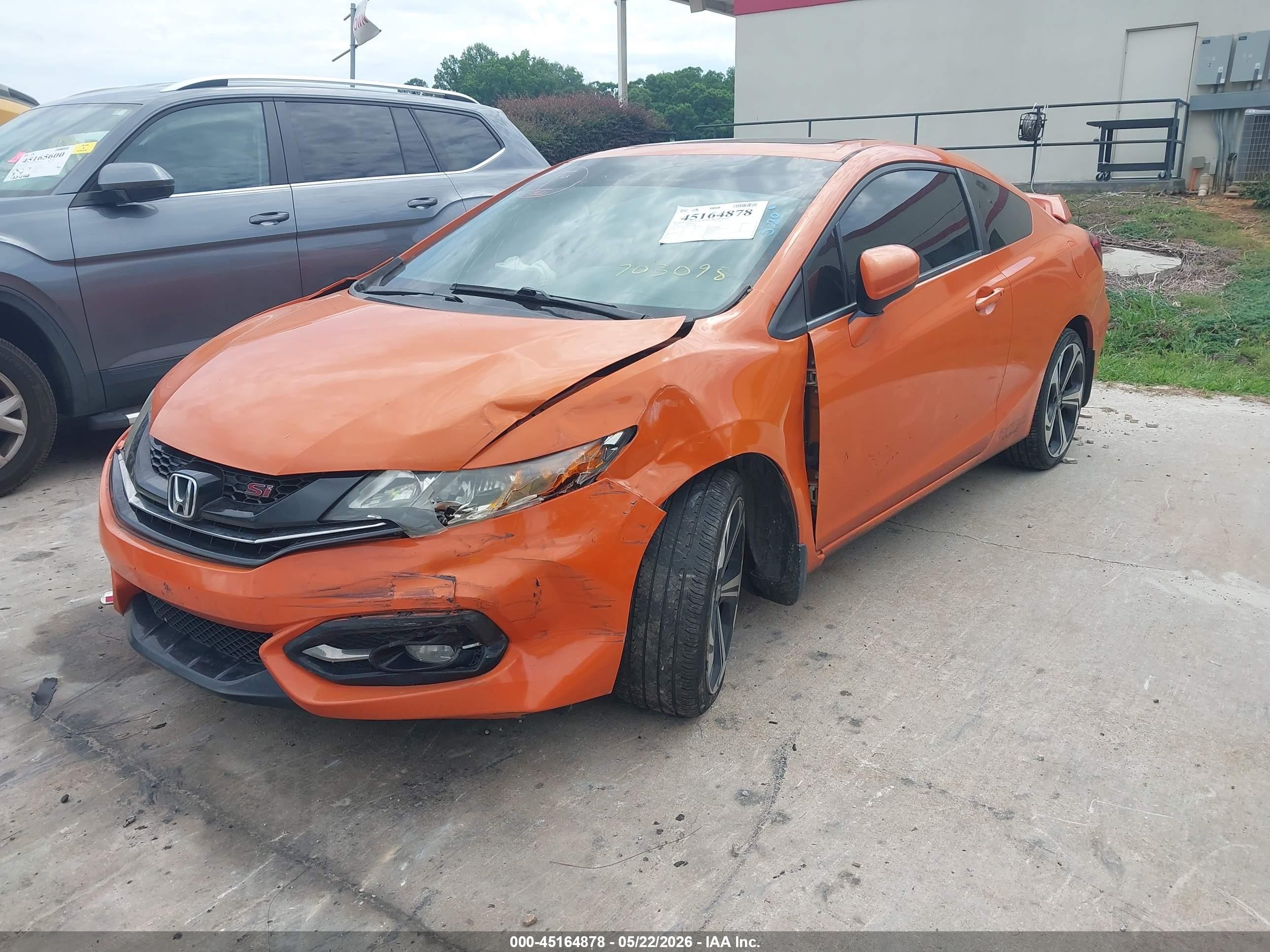 2014 Honda Civic Si Orange vin: 2HGFG4A58EH703096