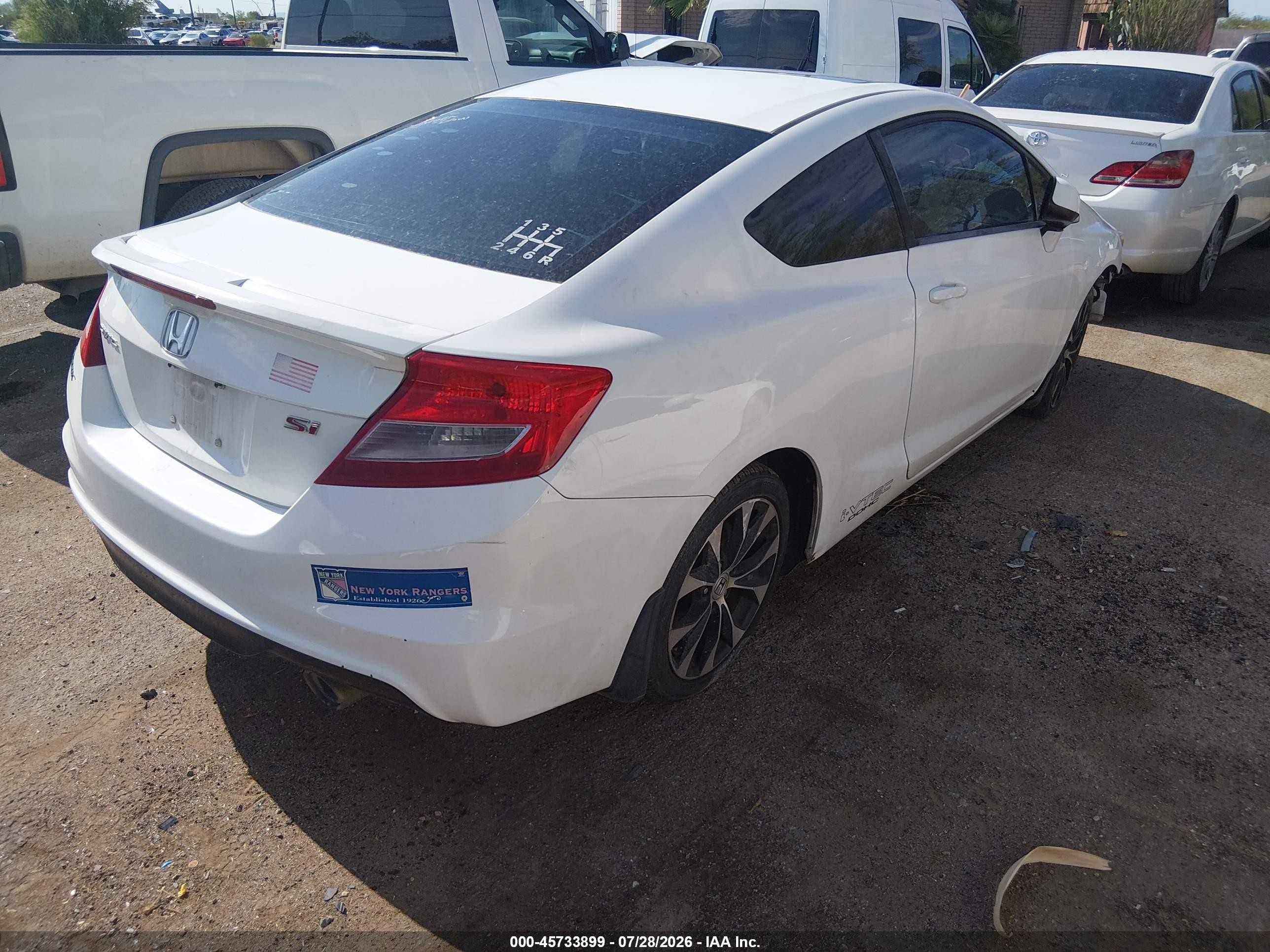 2013 Honda Civic Si White vin: 2HGFG4A5XDH701087