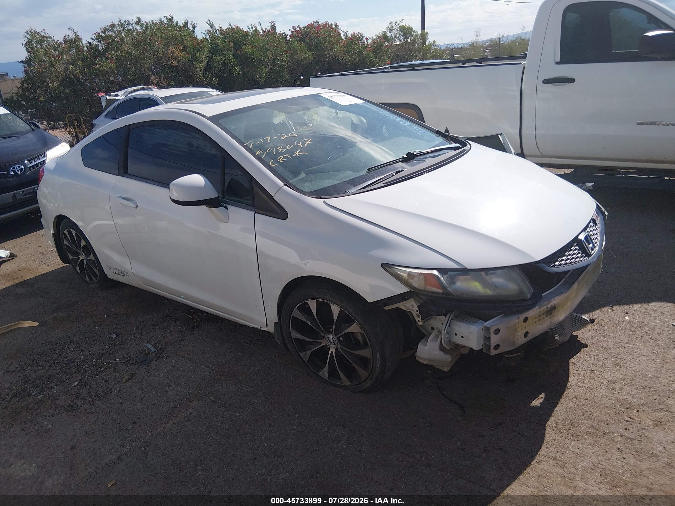 2013 Honda Civic Si White vin: 2HGFG4A5XDH701087