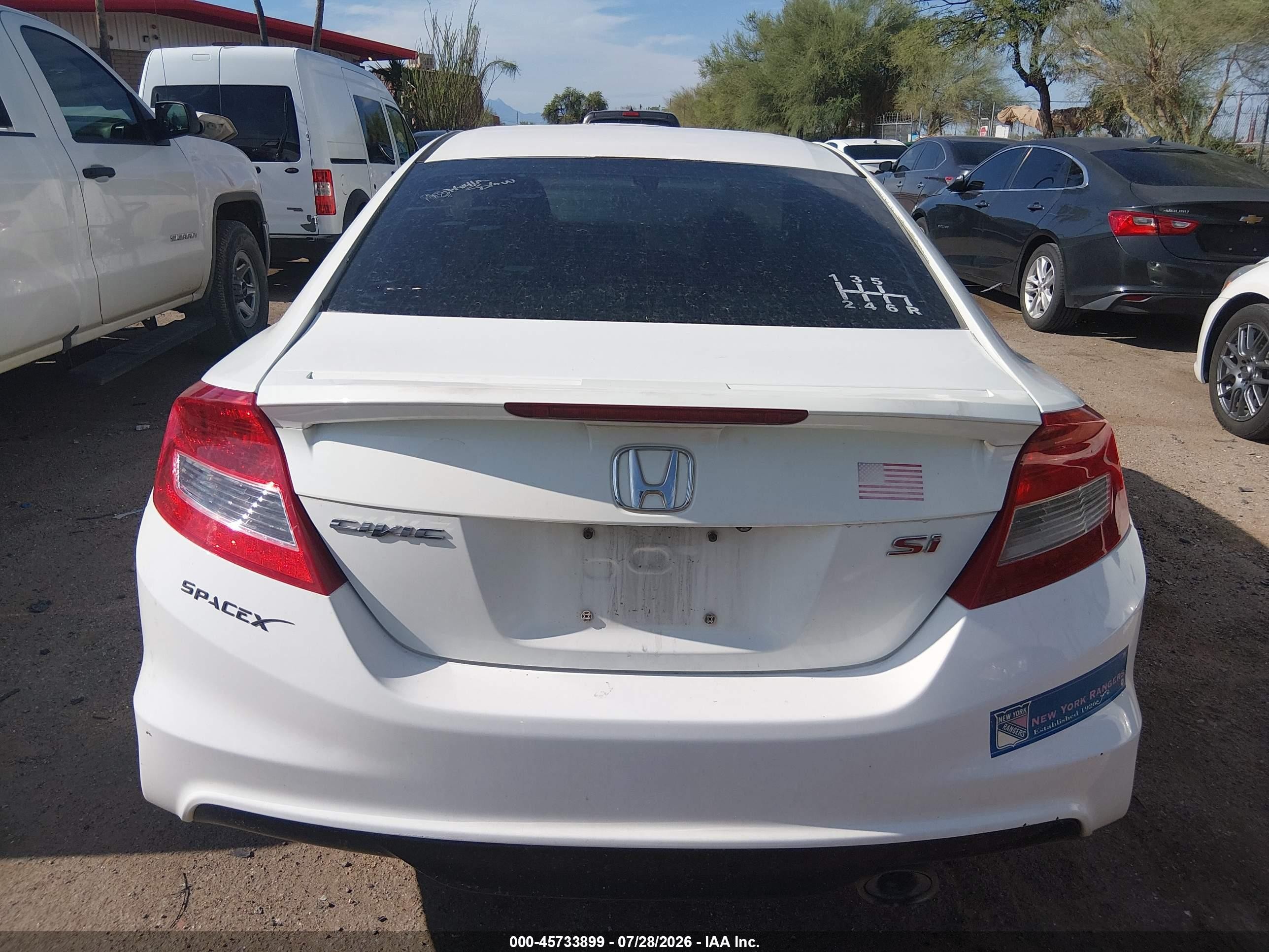 2013 Honda Civic Si White vin: 2HGFG4A5XDH701087
